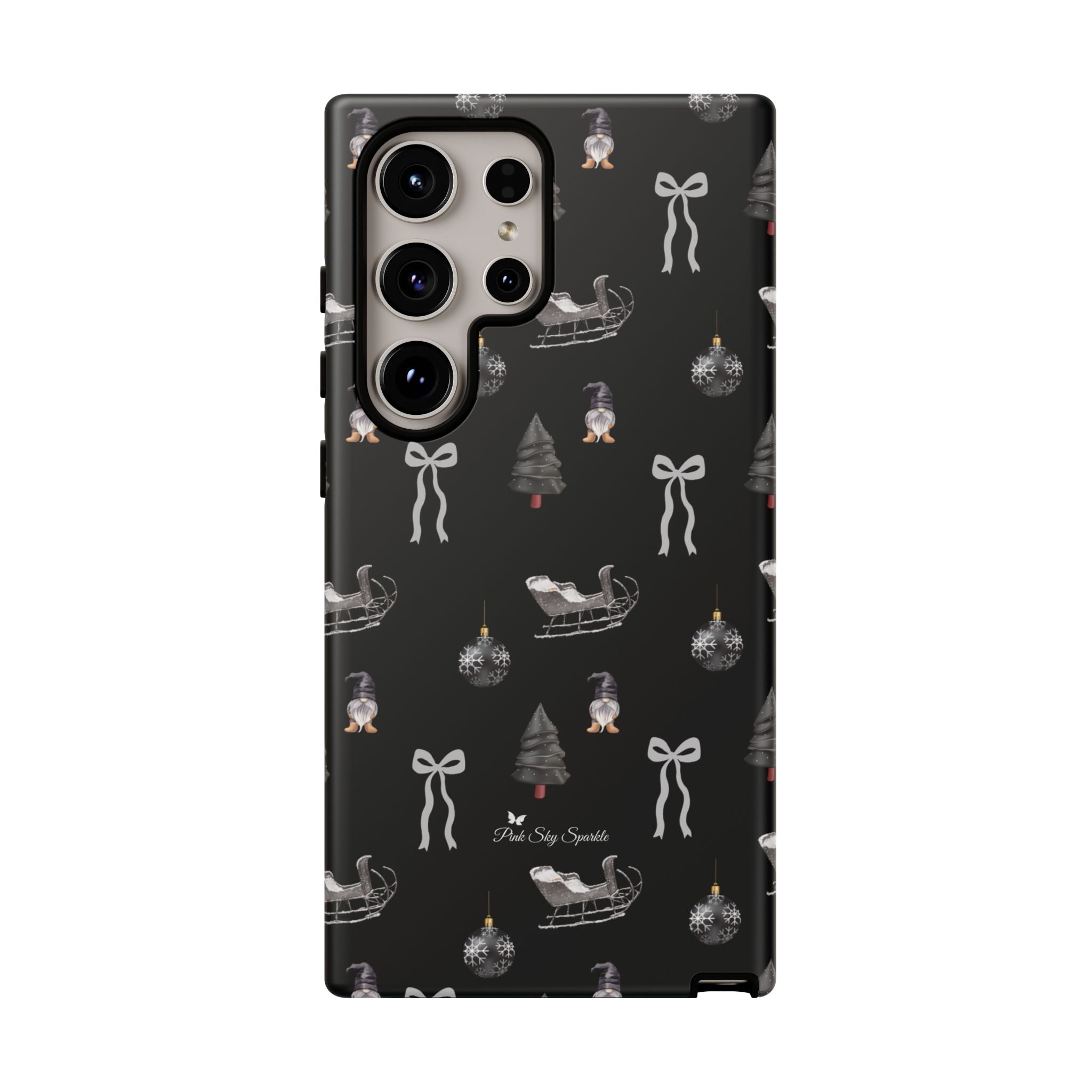 Sleigh in Grey Samsung Galaxy Phone Case – Chic Monochrome Christmas Edition