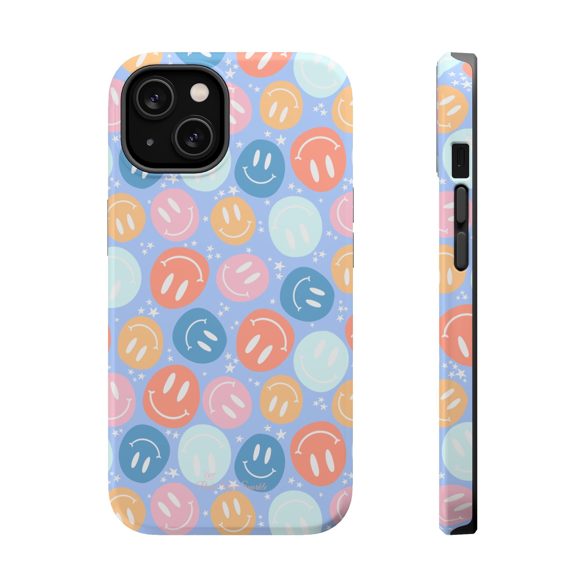 All Smiles Magnetic iPhone Case - Pastel Smiley Faces