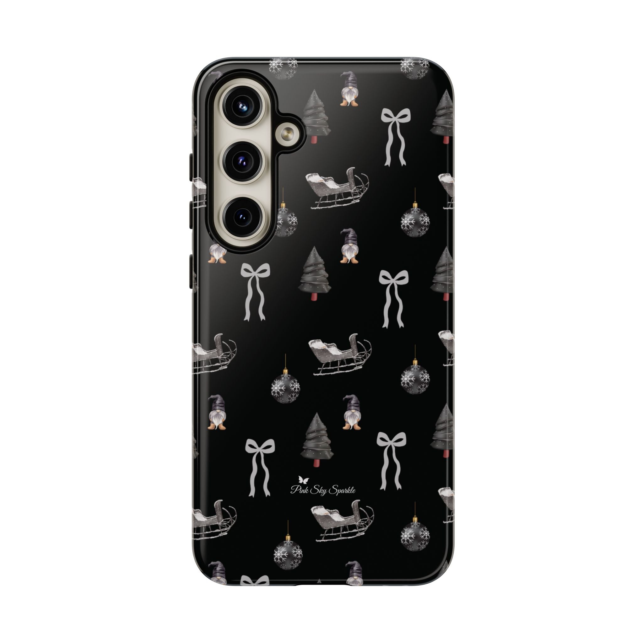 Sleigh in Grey Samsung Galaxy Phone Case – Chic Monochrome Christmas Edition