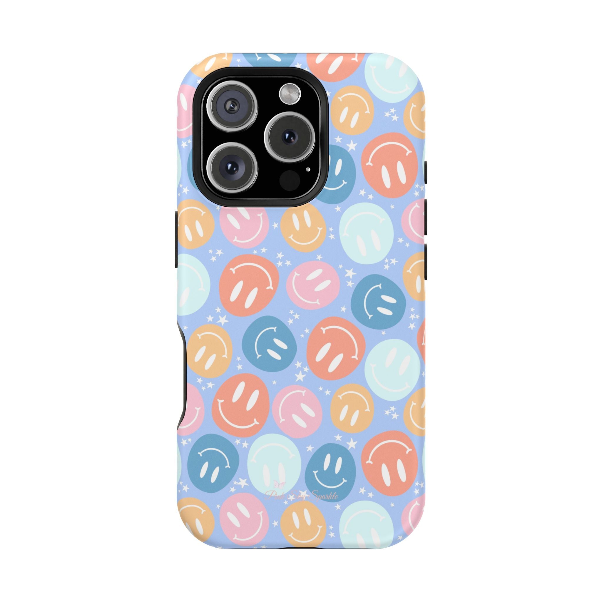 All Smiles Magnetic iPhone Case - Pastel Smiley Faces