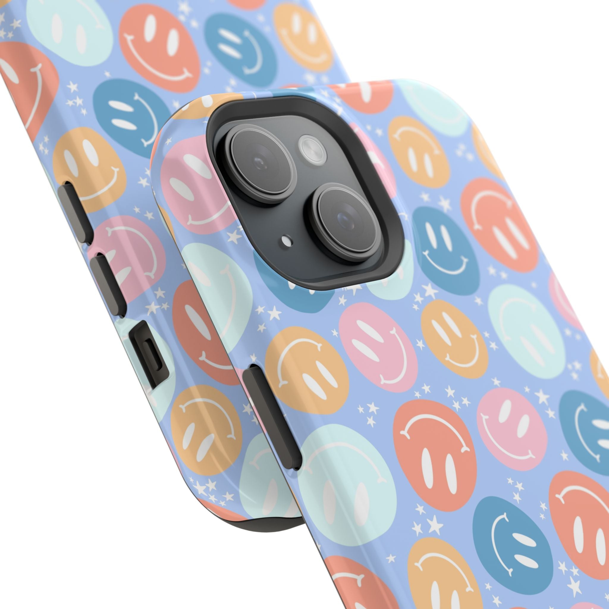 All Smiles Magnetic iPhone Case - Pastel Smiley Faces