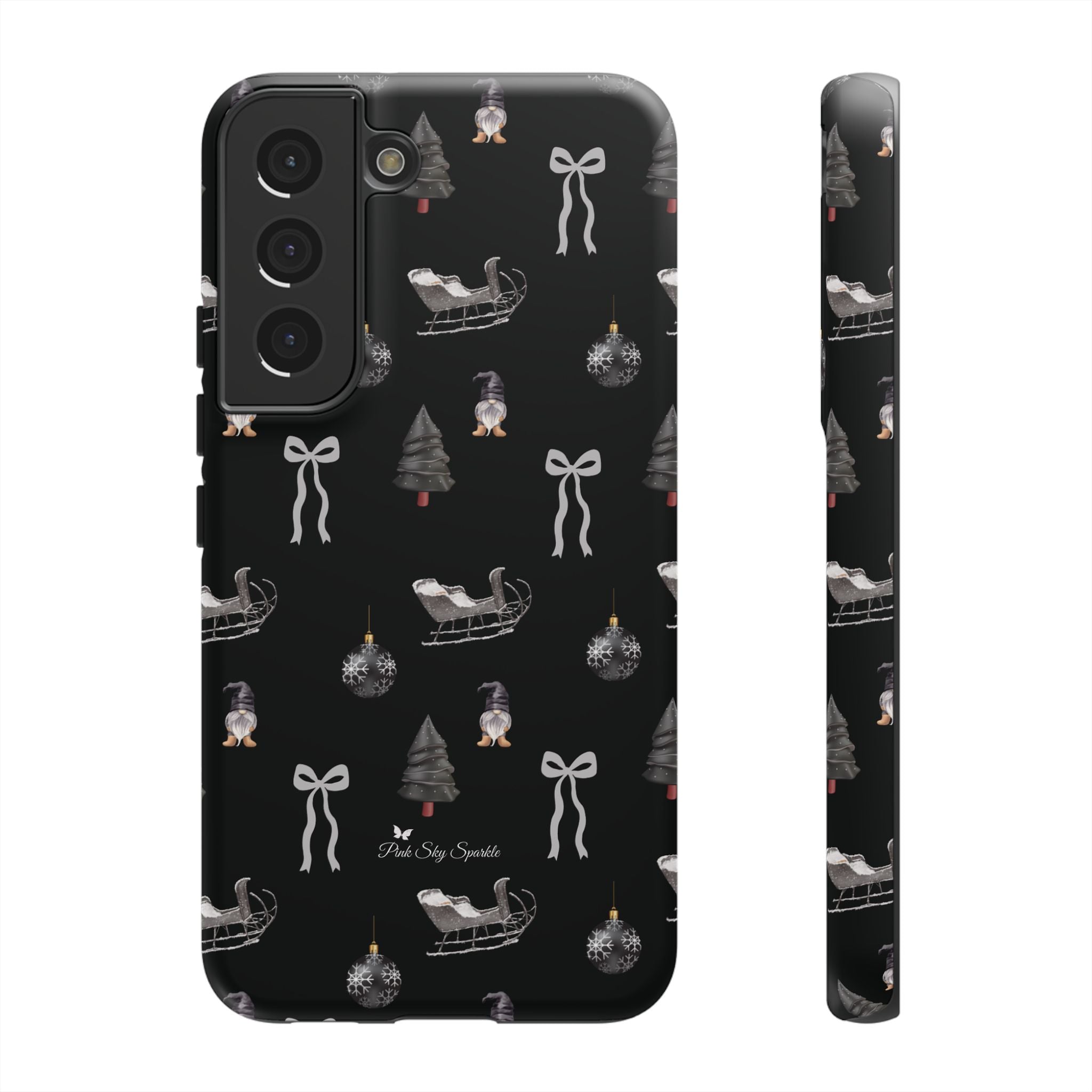 Sleigh in Grey Samsung Galaxy Phone Case – Chic Monochrome Christmas Edition