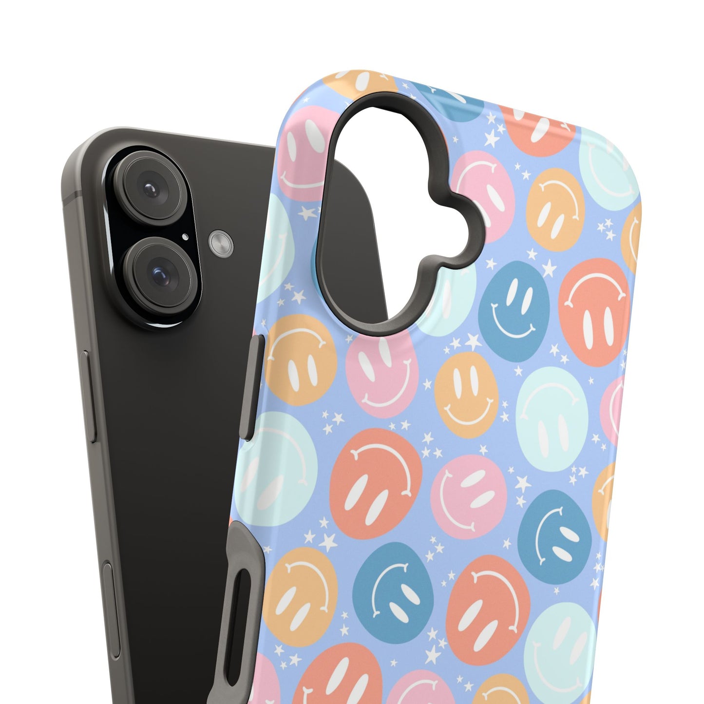 Funda magnética para iPhone All Smiles - Caras sonrientes pastel