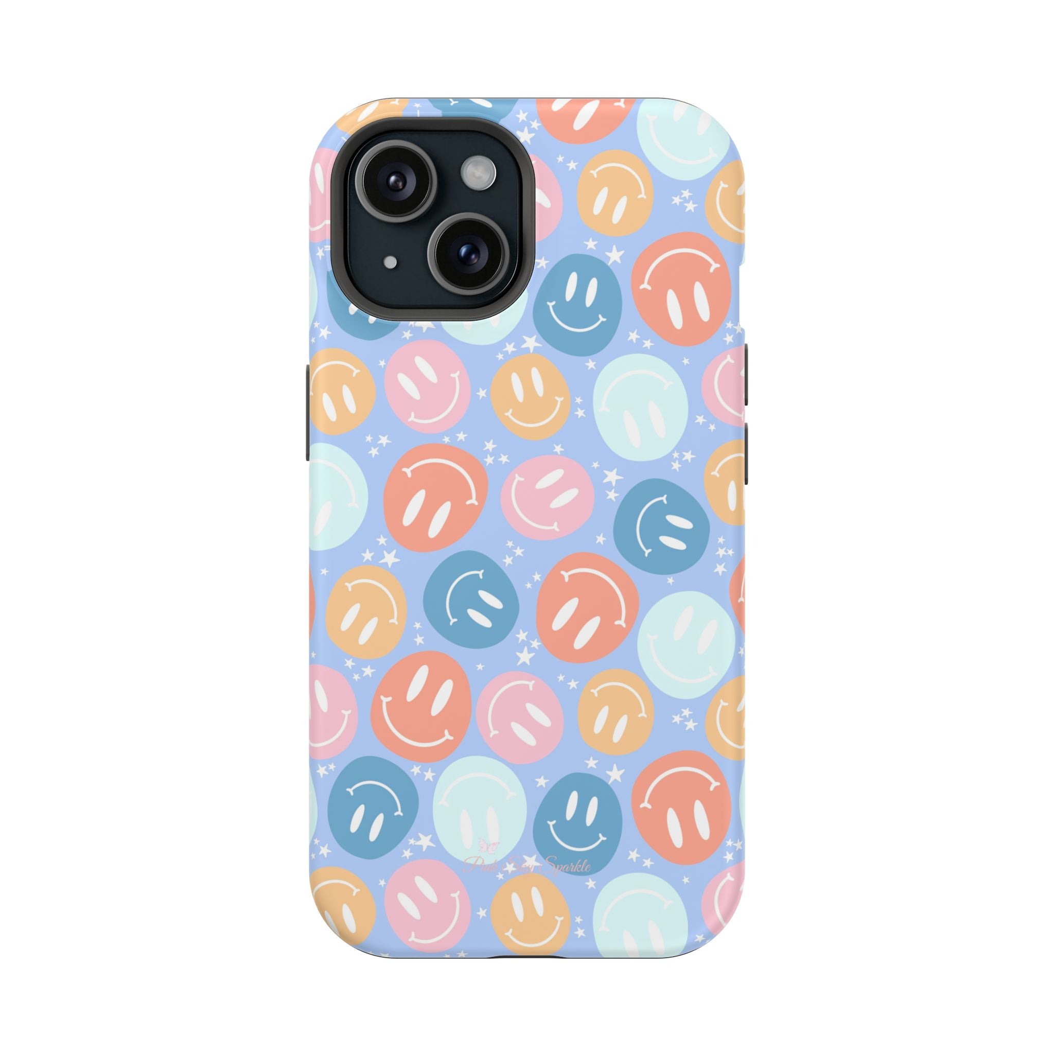 All Smiles Magnetic iPhone Case - Pastel Smiley Faces