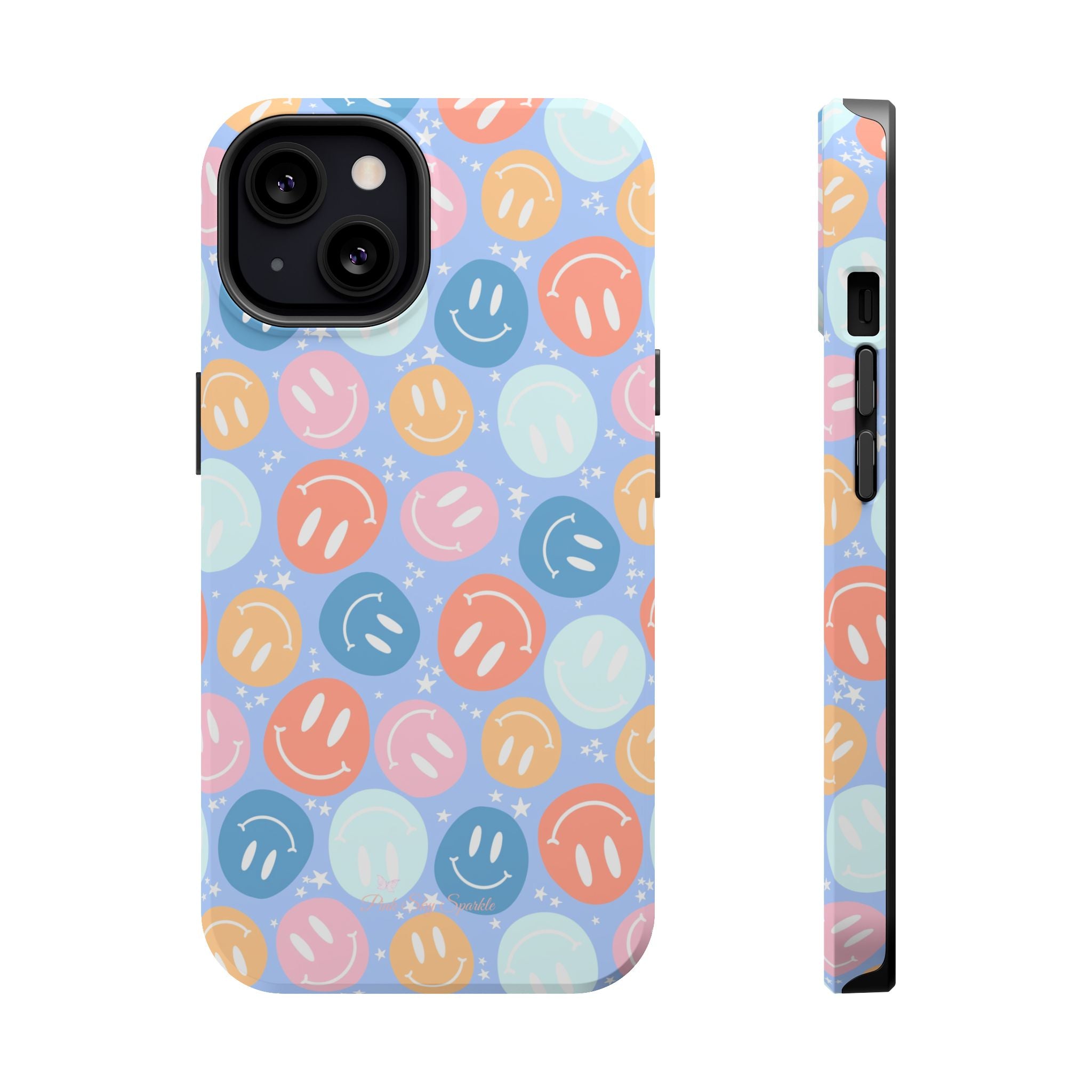 All Smiles Magnetic iPhone Case - Pastel Smiley Faces