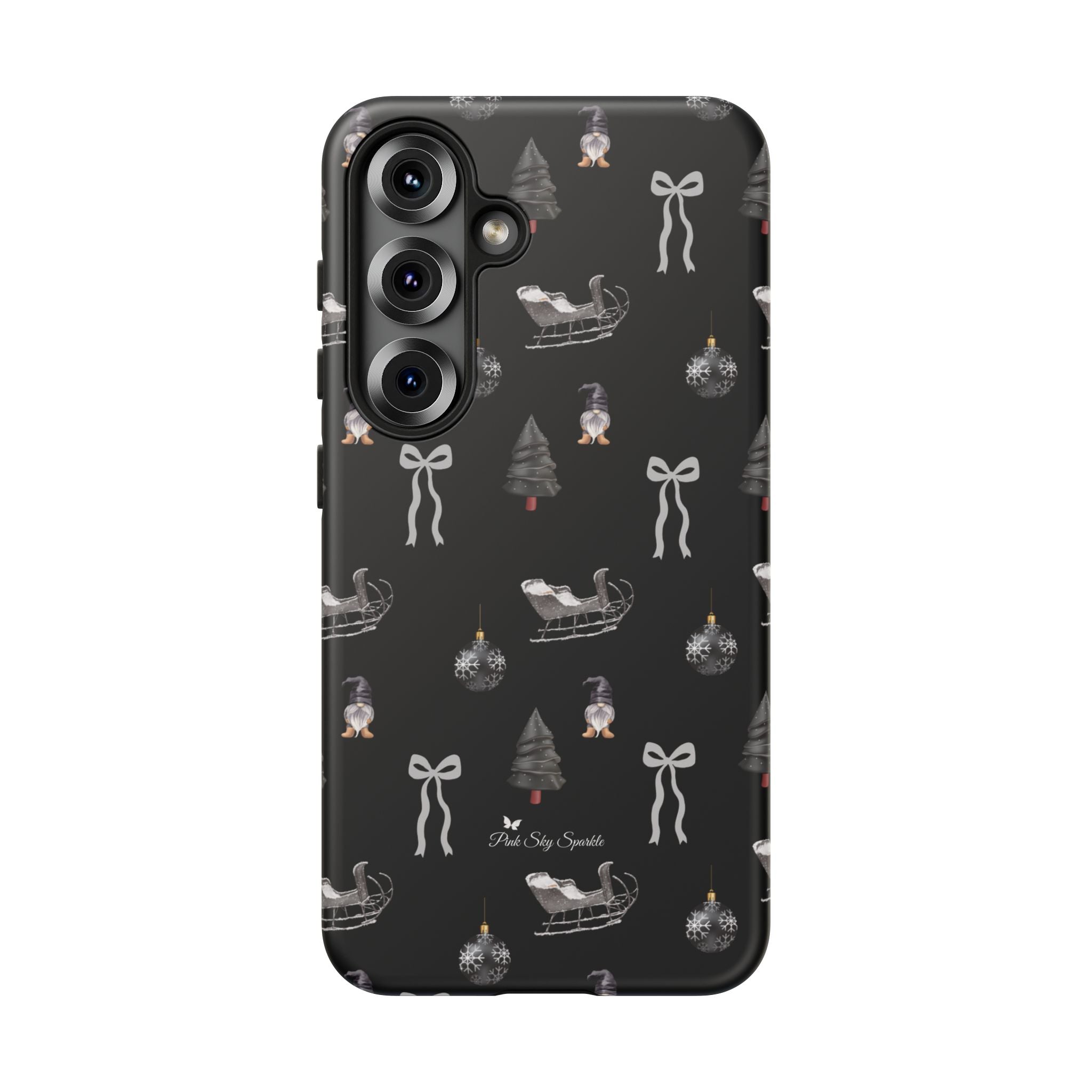 Sleigh in Grey Samsung Galaxy Phone Case – Chic Monochrome Christmas Edition