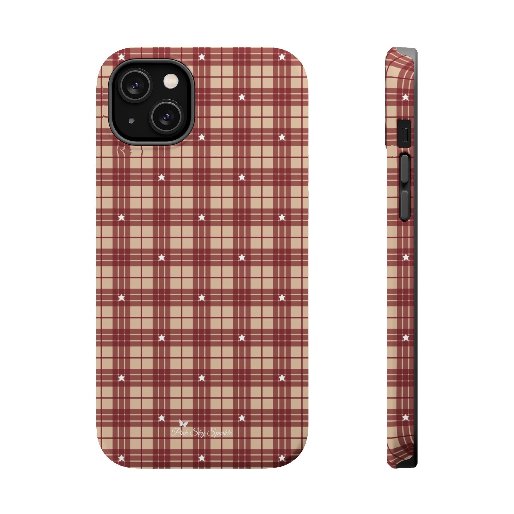 Rustic Plaid Magnetic iPhone Case – Cozy Cabin Christmas Edition