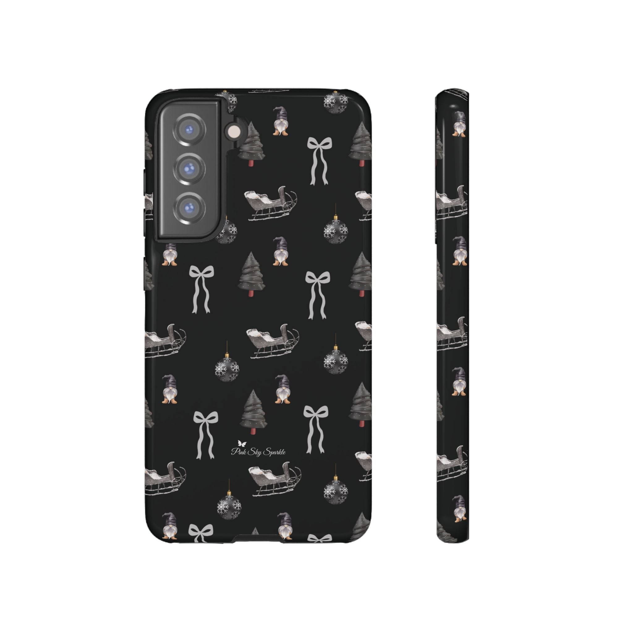 Sleigh in Grey Samsung Galaxy Phone Case – Chic Monochrome Christmas Edition