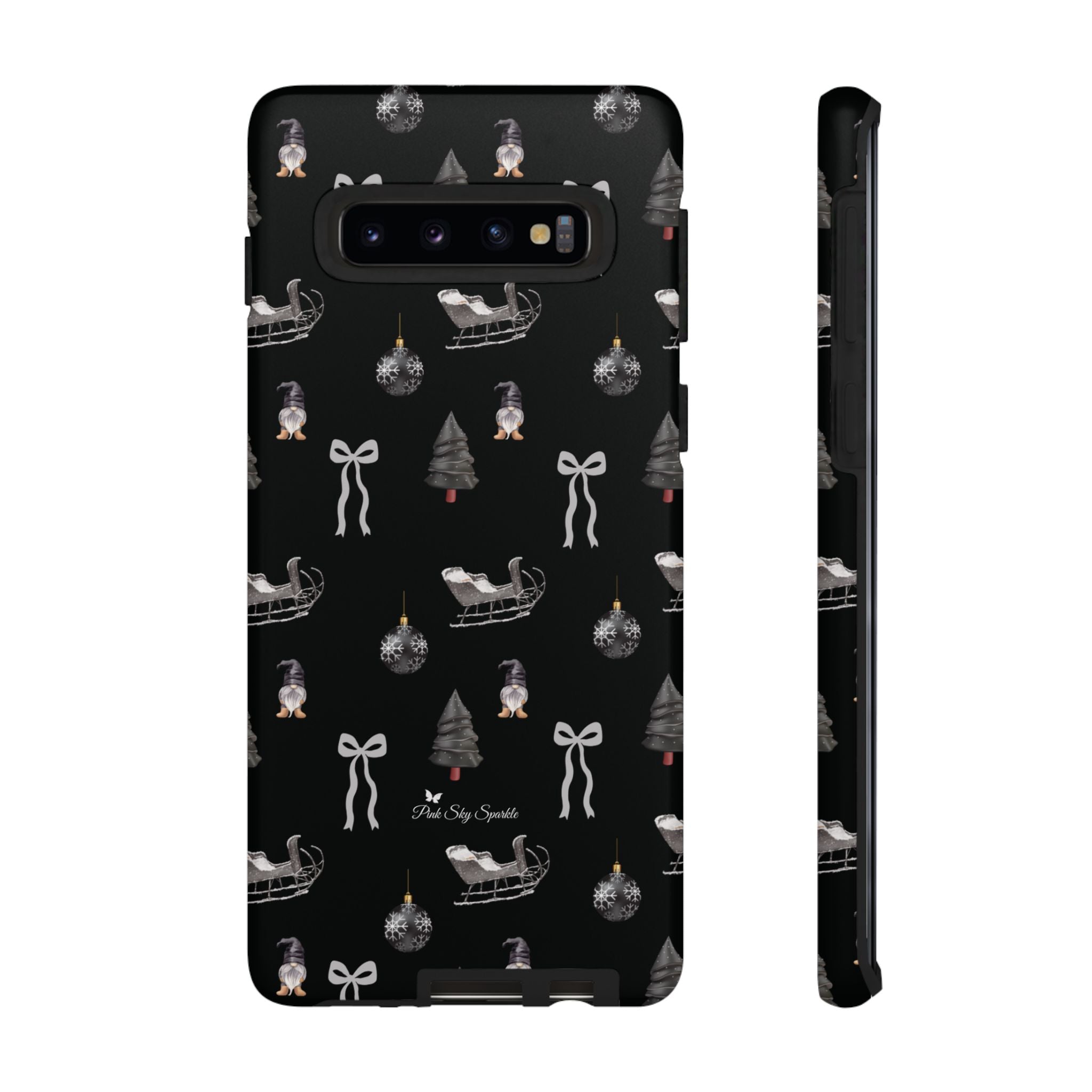 Sleigh in Grey Samsung Galaxy Phone Case – Chic Monochrome Christmas Edition