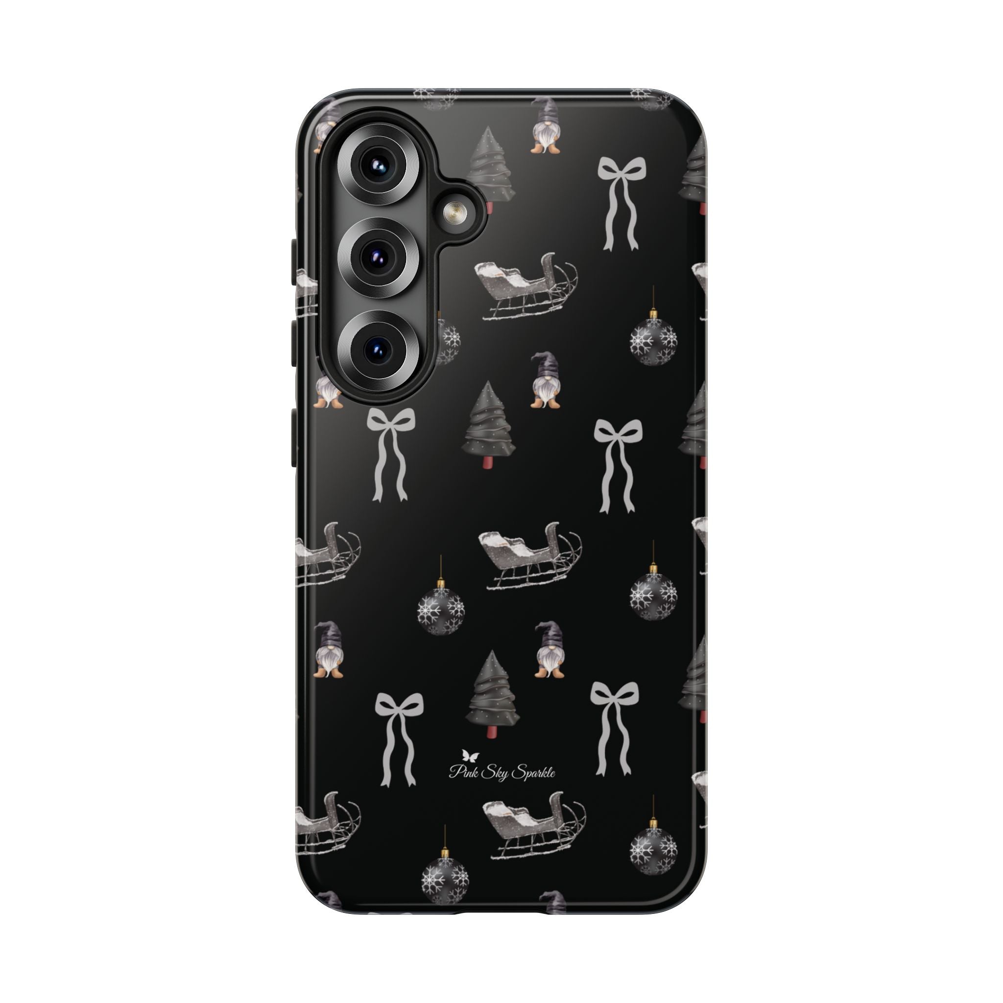 Sleigh in Grey Samsung Galaxy Phone Case – Chic Monochrome Christmas Edition