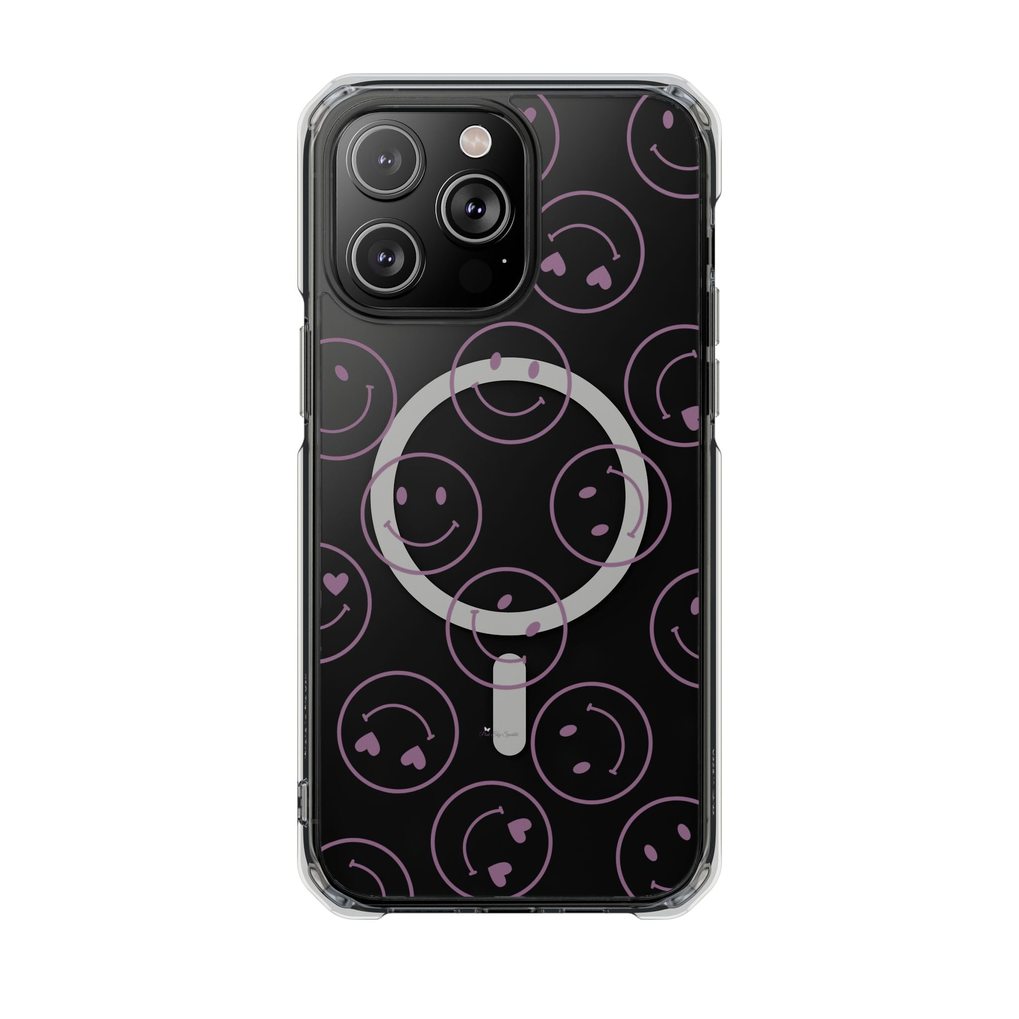 Purple Smilies Magnetic Clear Impact iPhone Case