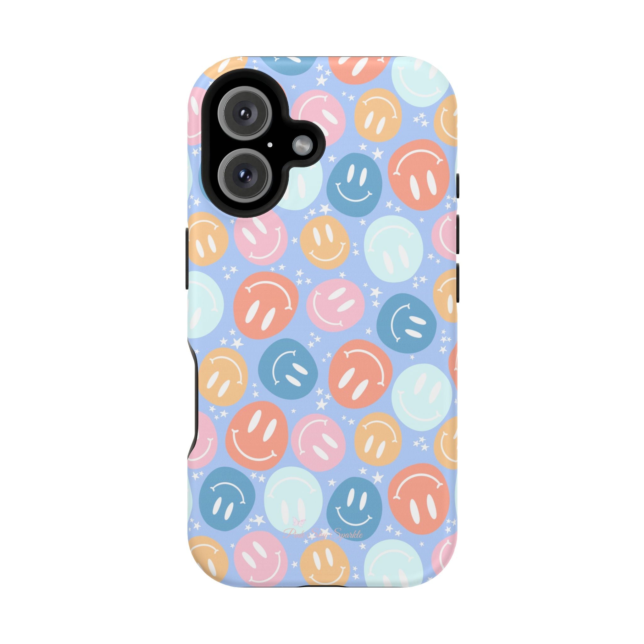 All Smiles Magnetic iPhone Case - Pastel Smiley Faces