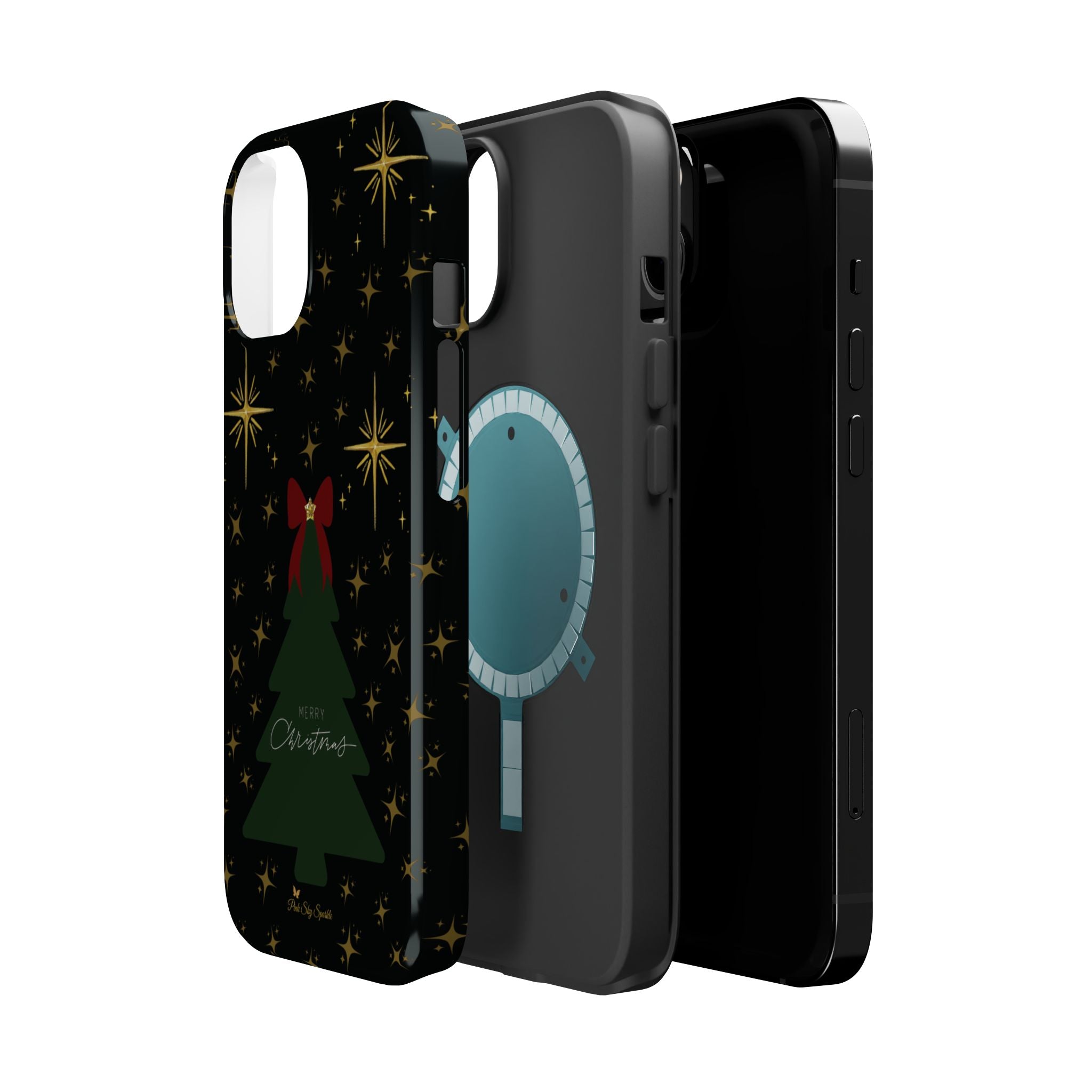 Starry Night Magnetic iPhone Case - Black Aesthetic Christmas Phone Cover