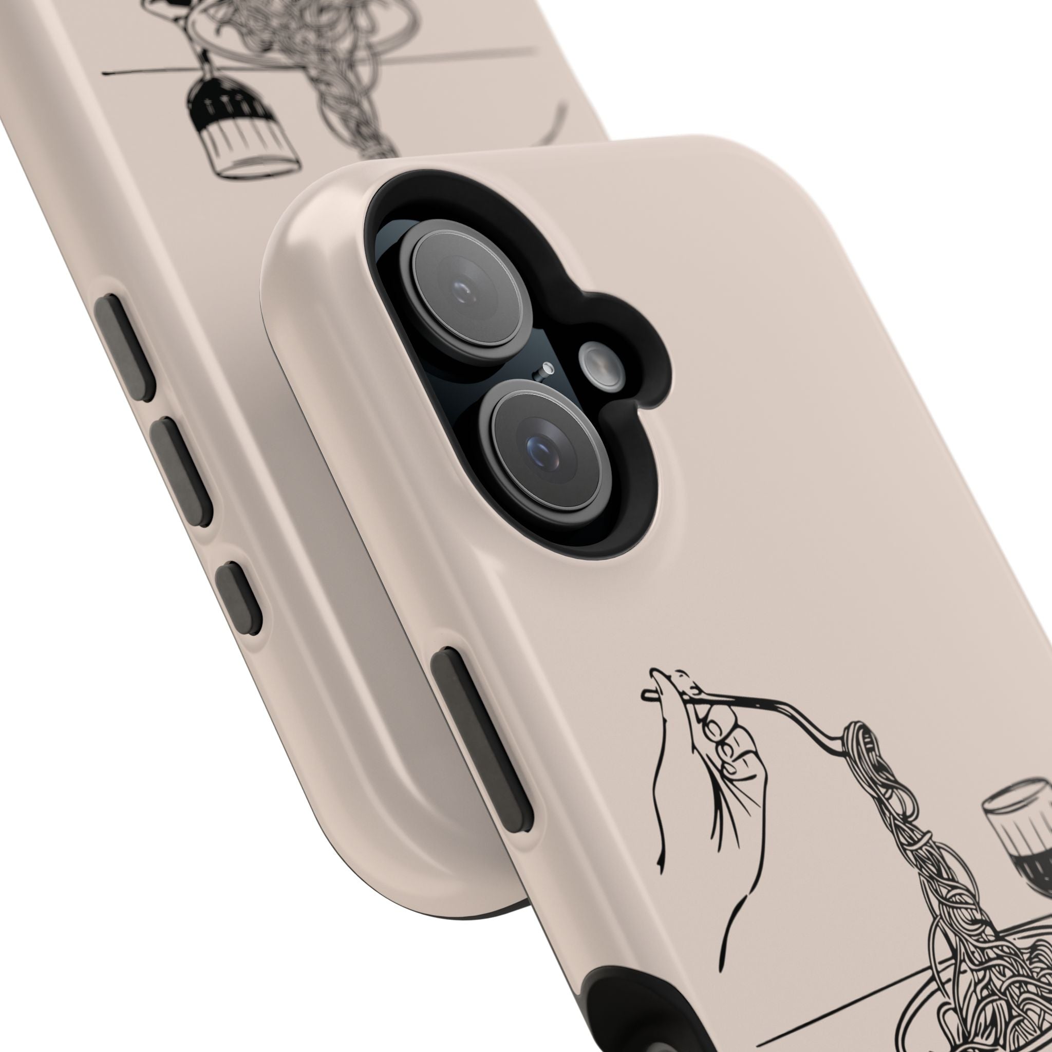 Pasta and red wine themed iphone case with La Dolce Vita in stylish font, Stylish Magnetic iPhone Case