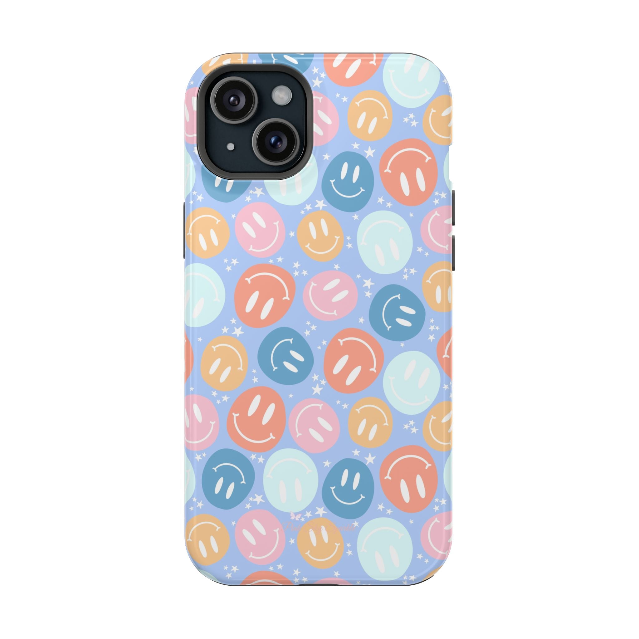 All Smiles Magnetic iPhone Case - Pastel Smiley Faces