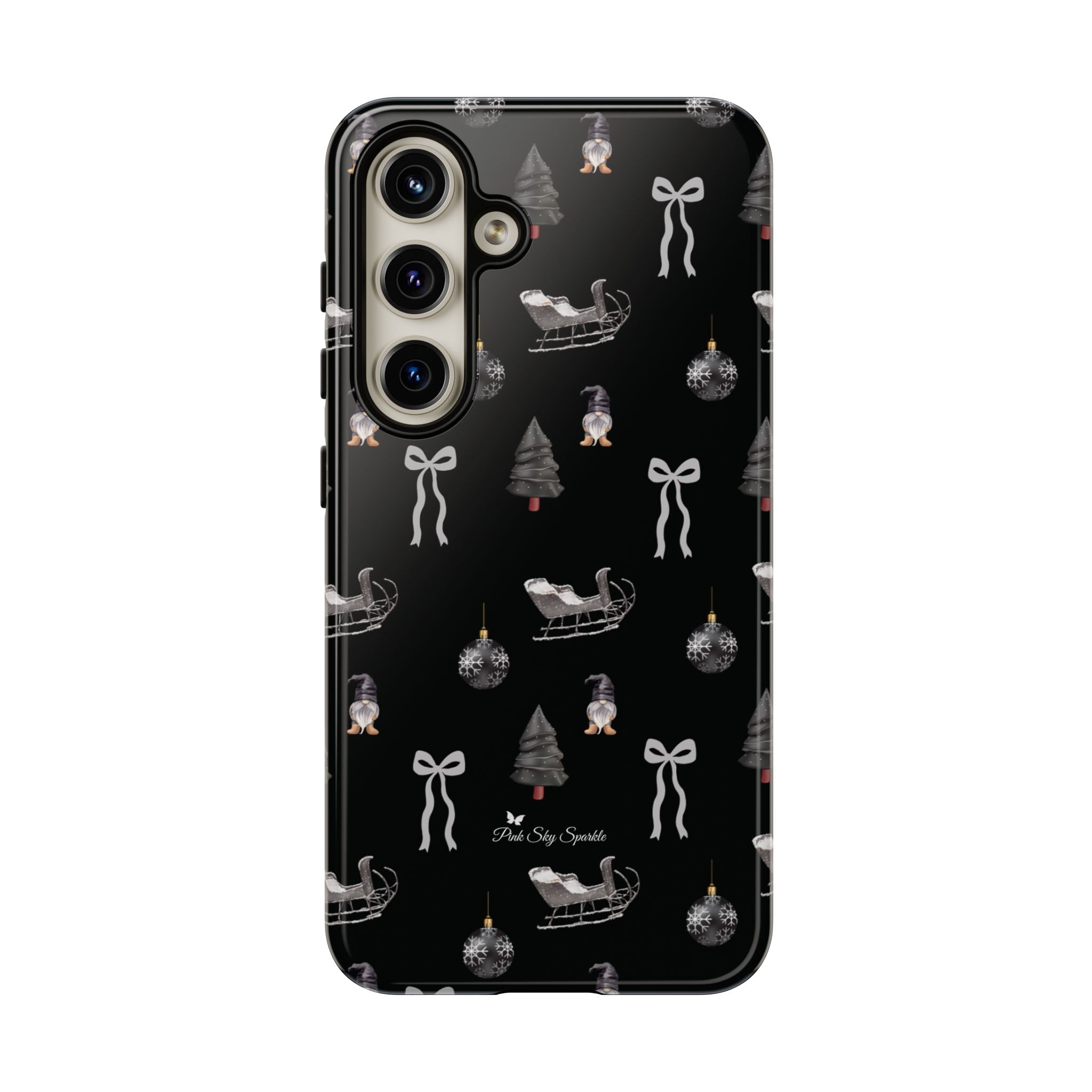 Sleigh in Grey Samsung Galaxy Phone Case – Chic Monochrome Christmas Edition