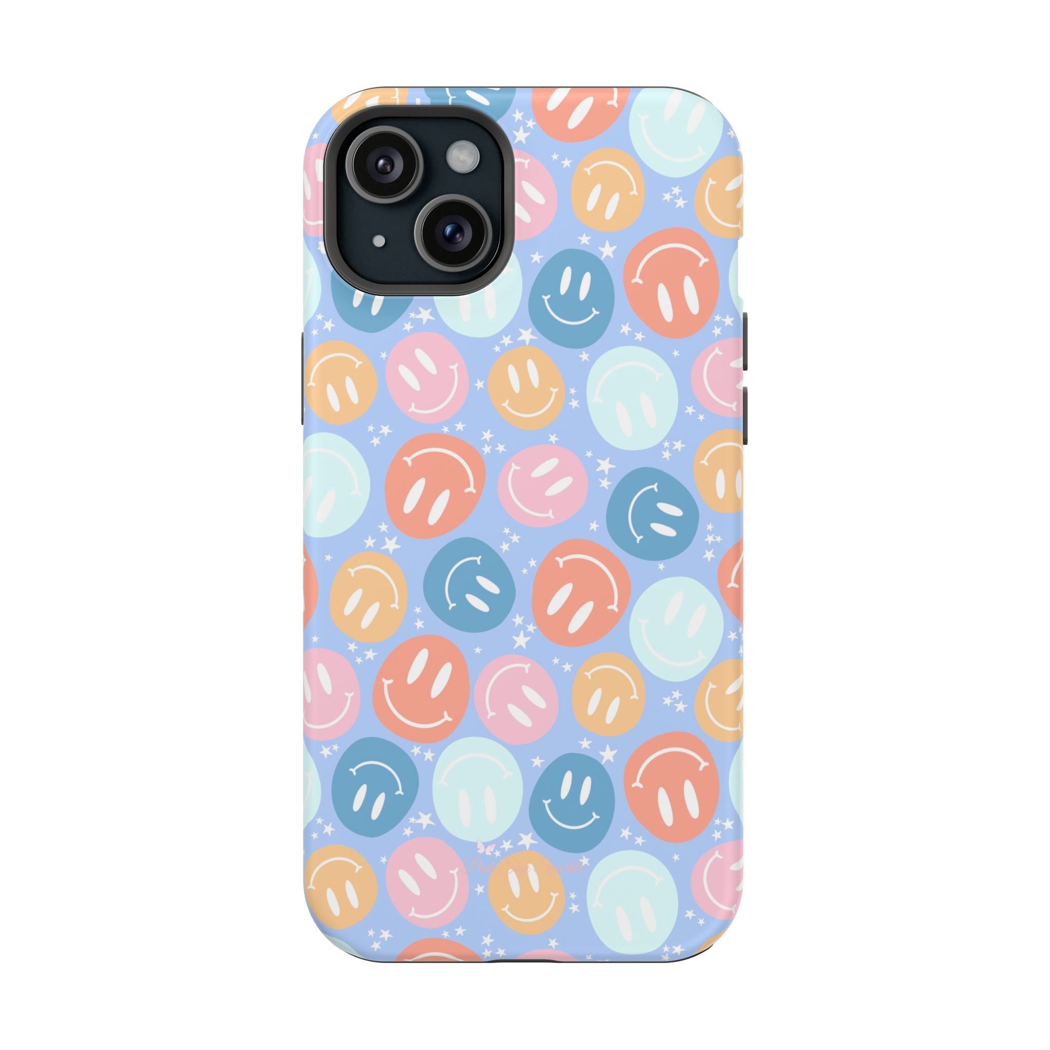 All Smiles Magnetic iPhone Case - Pastel Smiley Faces