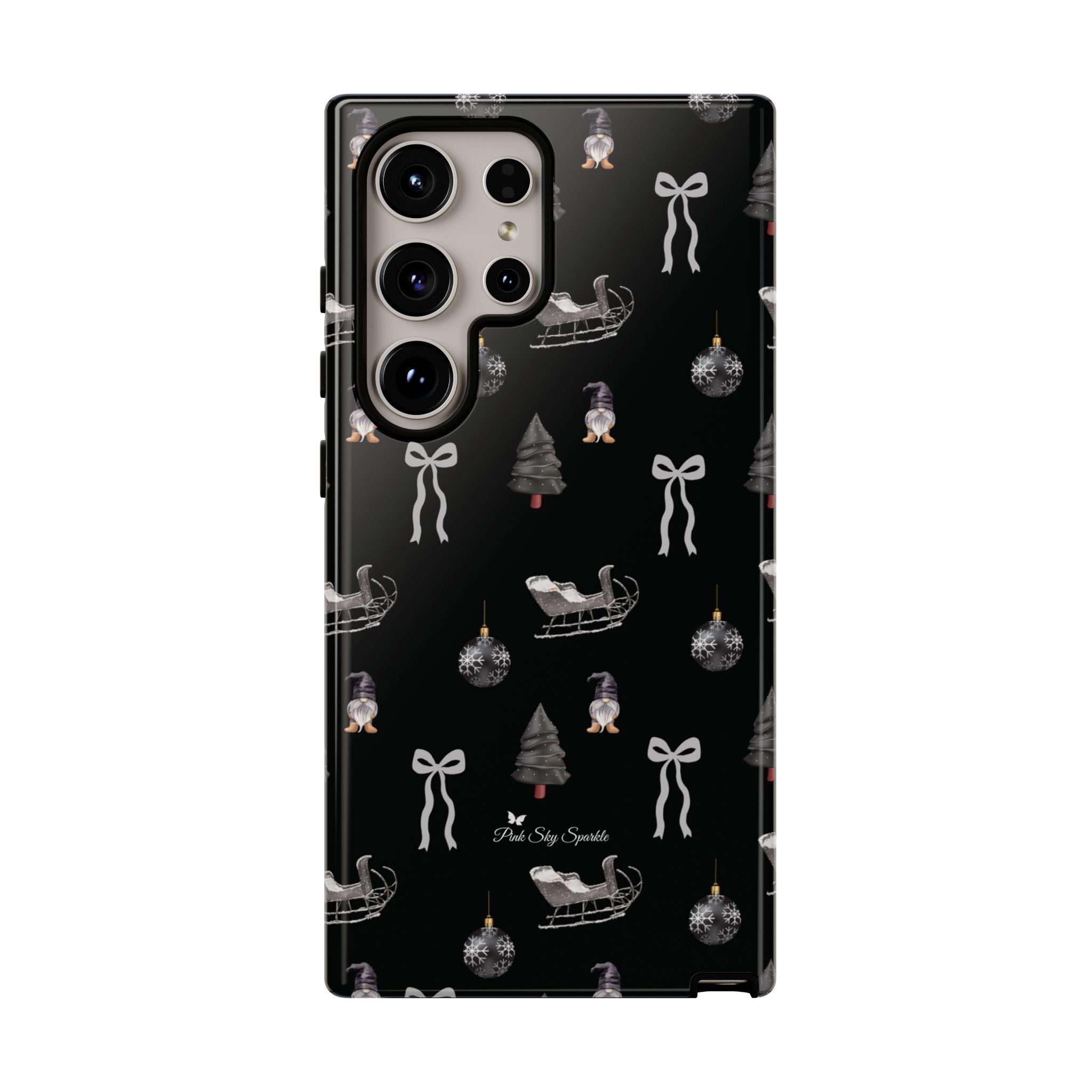 Sleigh in Grey Samsung Galaxy Phone Case – Chic Monochrome Christmas Edition
