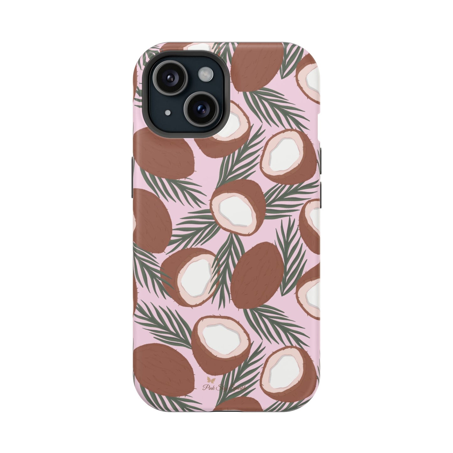 Funda magnética para iPhone con un encantador ramo de cocos