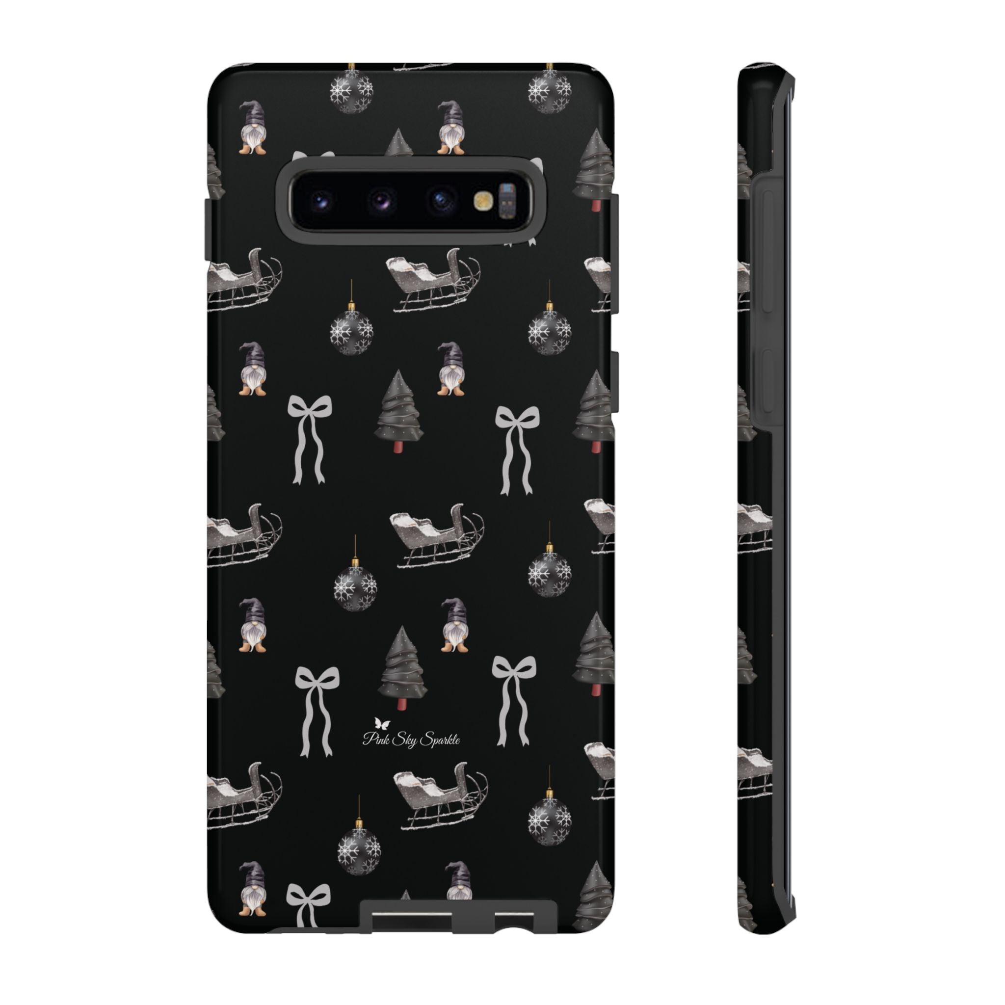 Sleigh in Grey Samsung Galaxy Phone Case – Chic Monochrome Christmas Edition