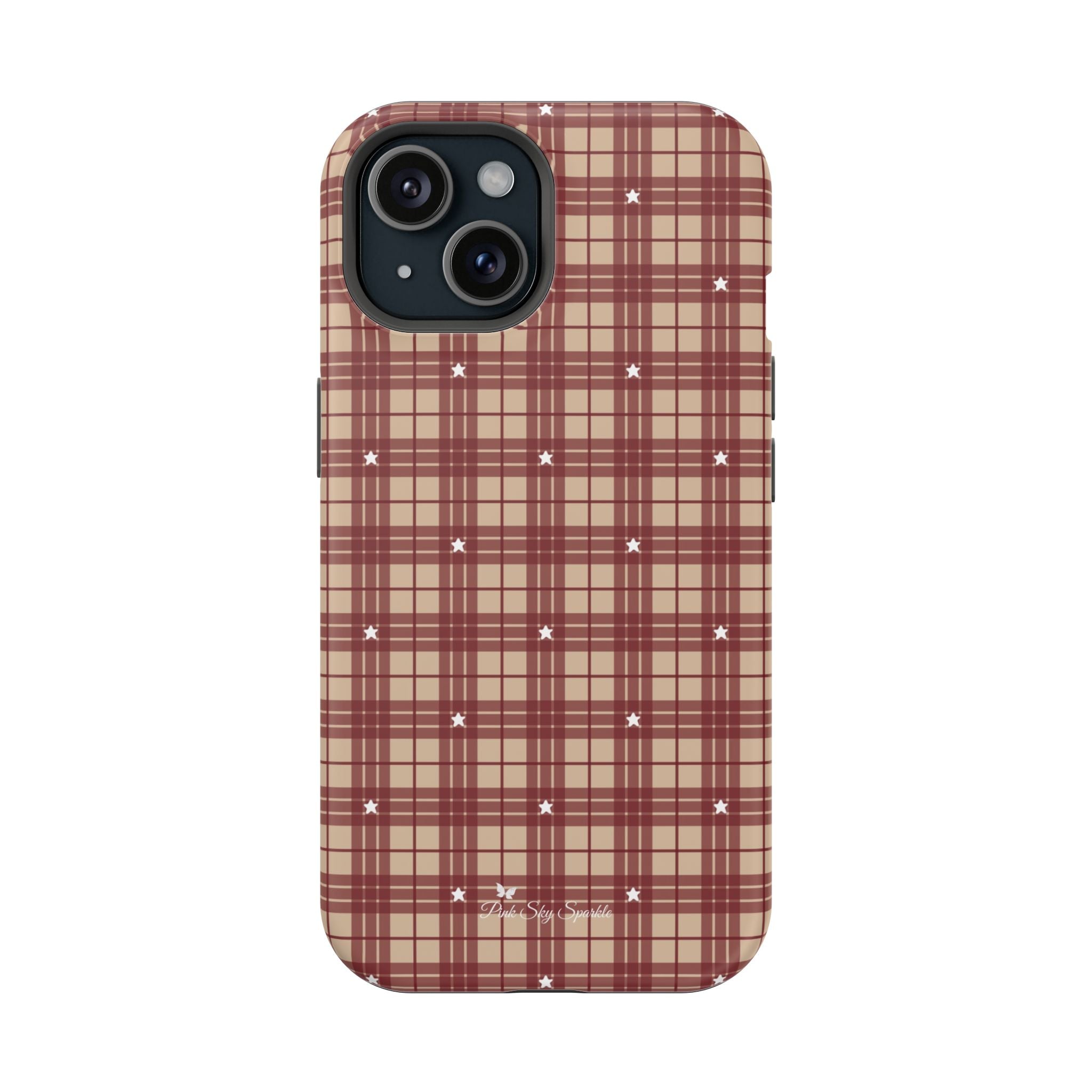 Rustic Plaid Magnetic iPhone Case – Cozy Cabin Christmas Edition
