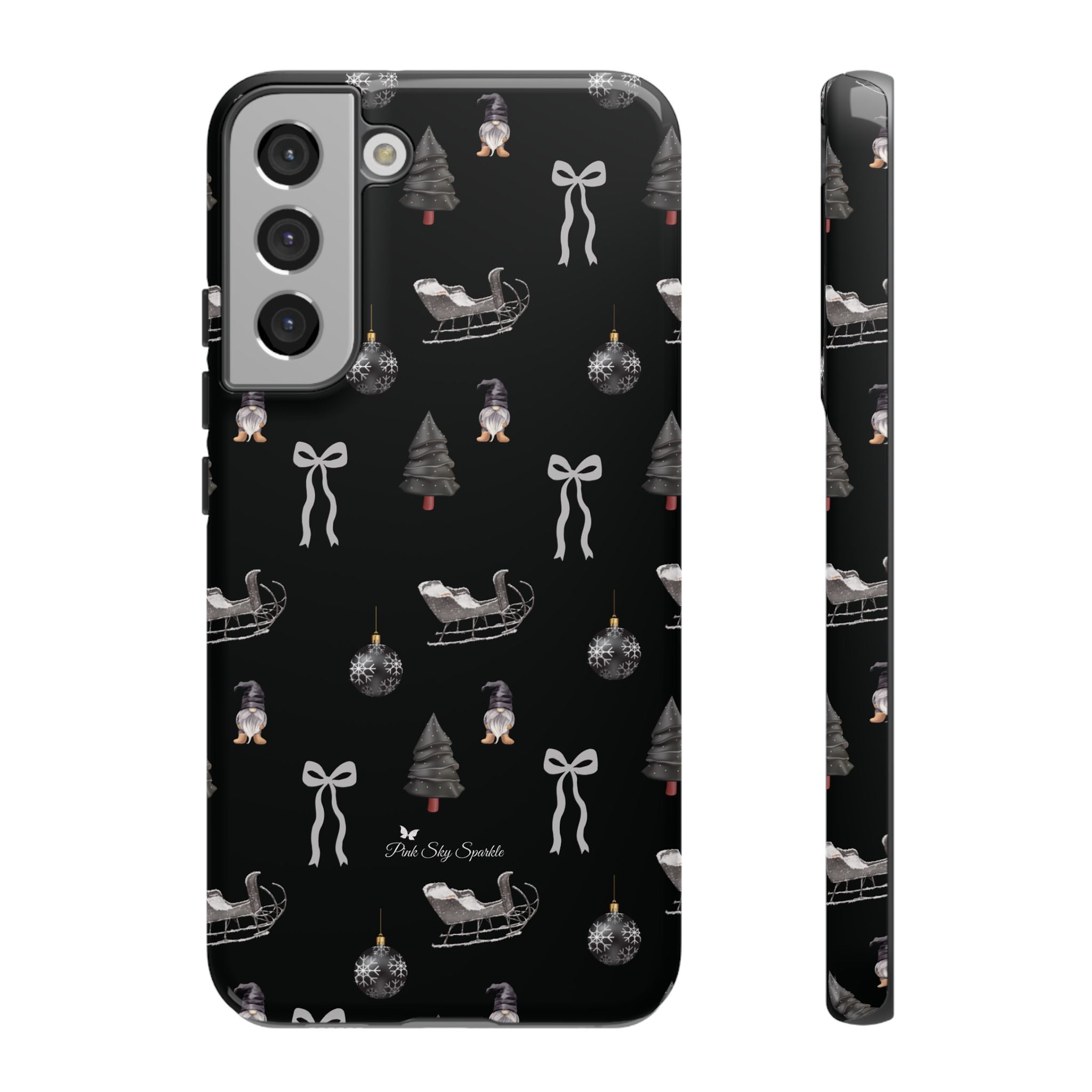 Sleigh in Grey Samsung Galaxy Phone Case – Chic Monochrome Christmas Edition