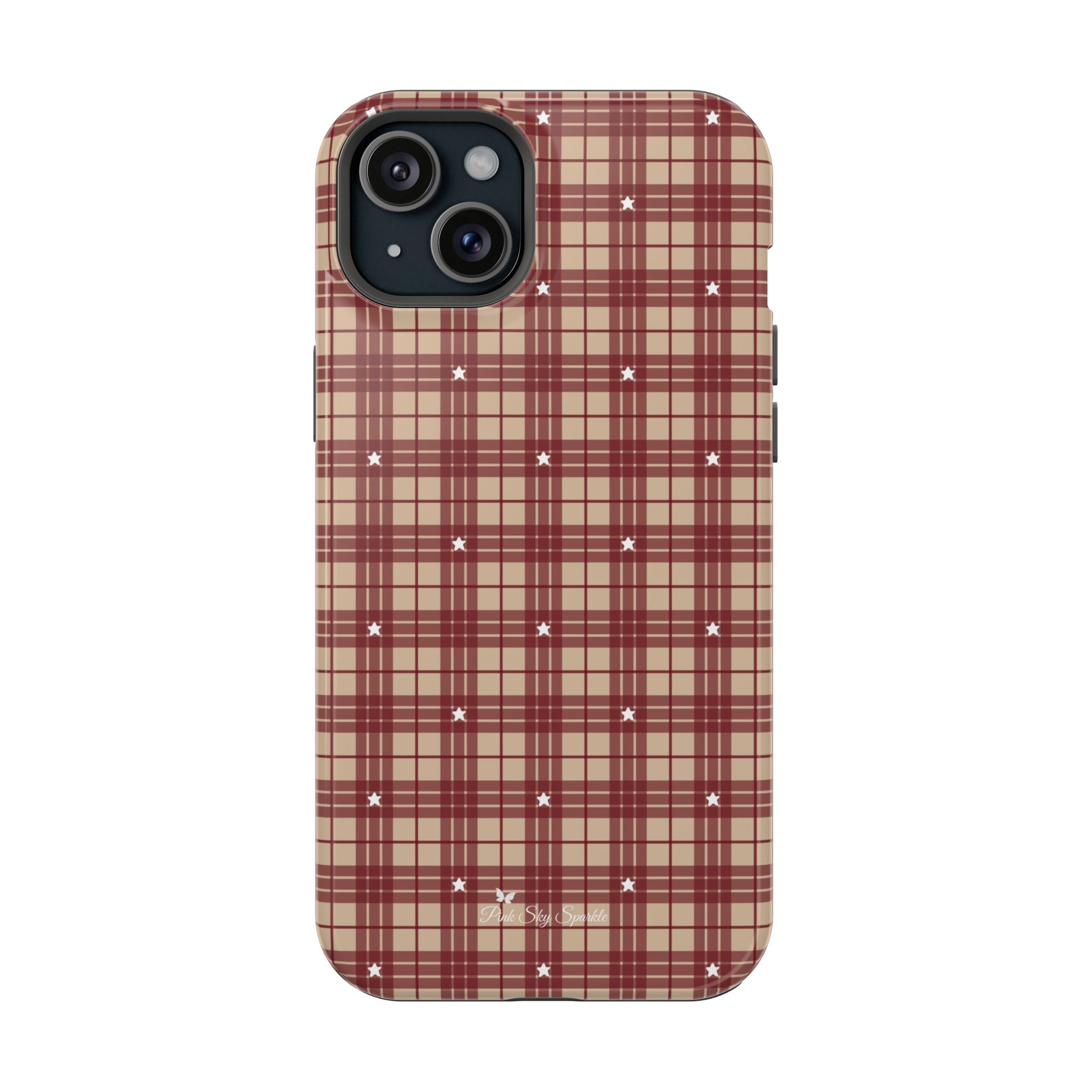 Rustic Plaid Magnetic iPhone Case – Cozy Cabin Christmas Edition