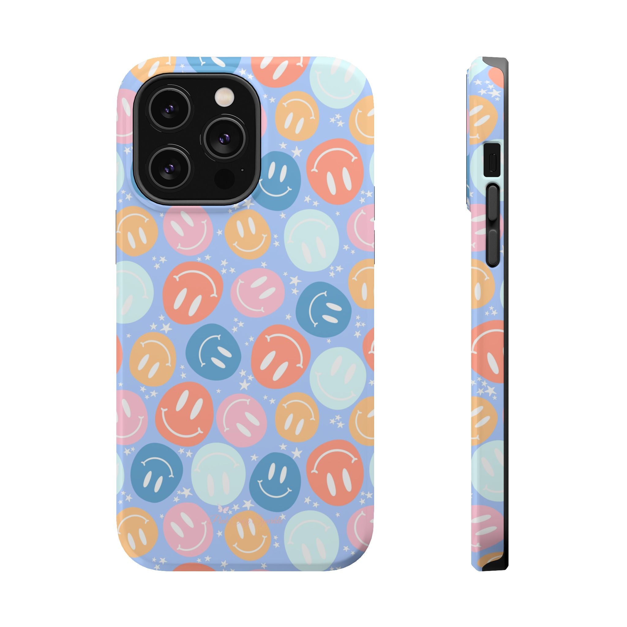 All Smiles Magnetic iPhone Case - Pastel Smiley Faces