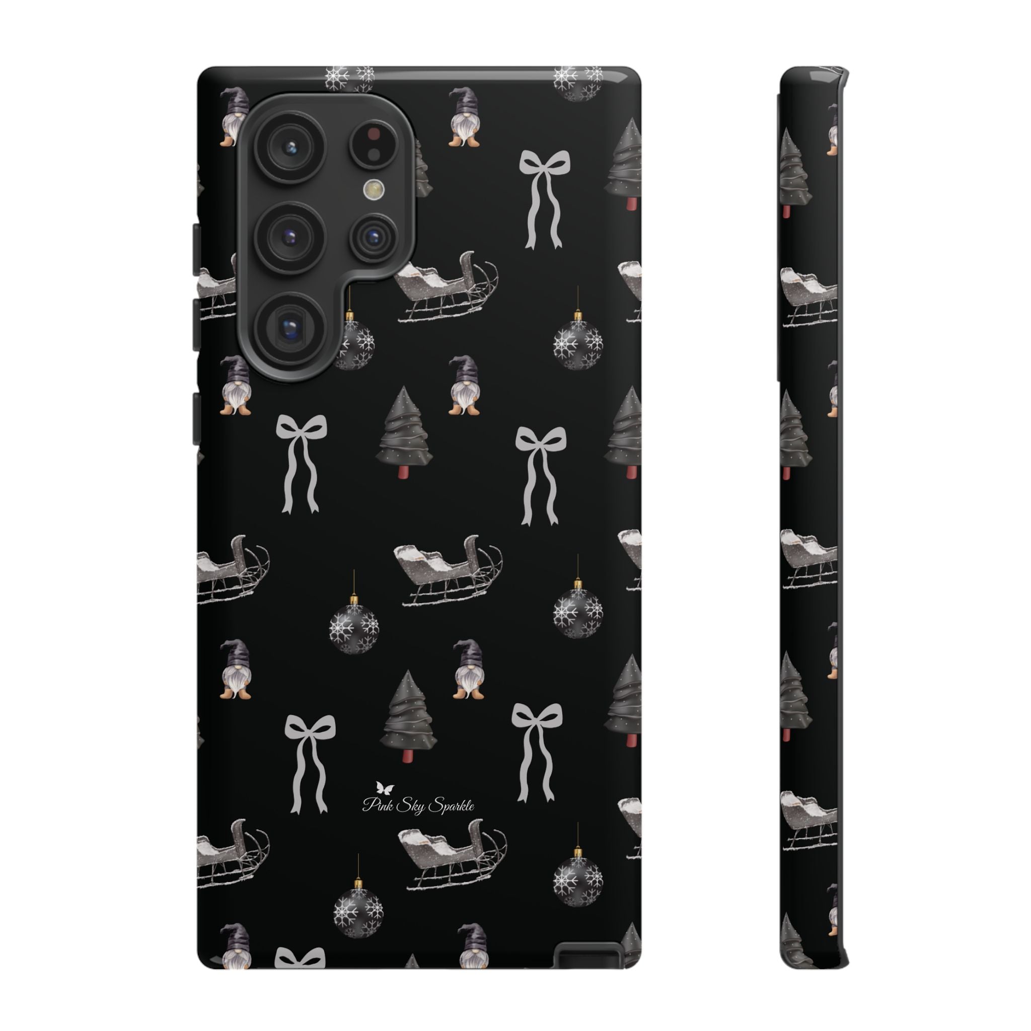 Sleigh in Grey Samsung Galaxy Phone Case – Chic Monochrome Christmas Edition