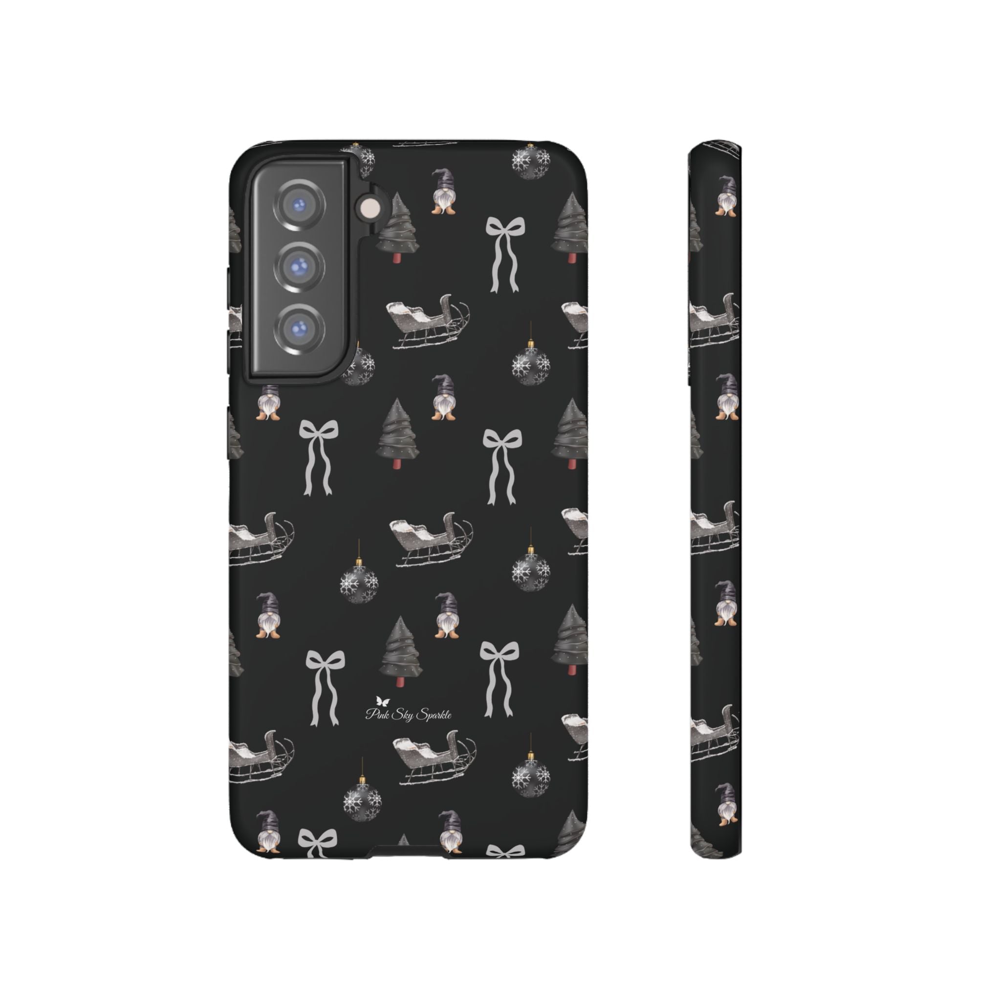 Sleigh in Grey Samsung Galaxy Phone Case – Chic Monochrome Christmas Edition