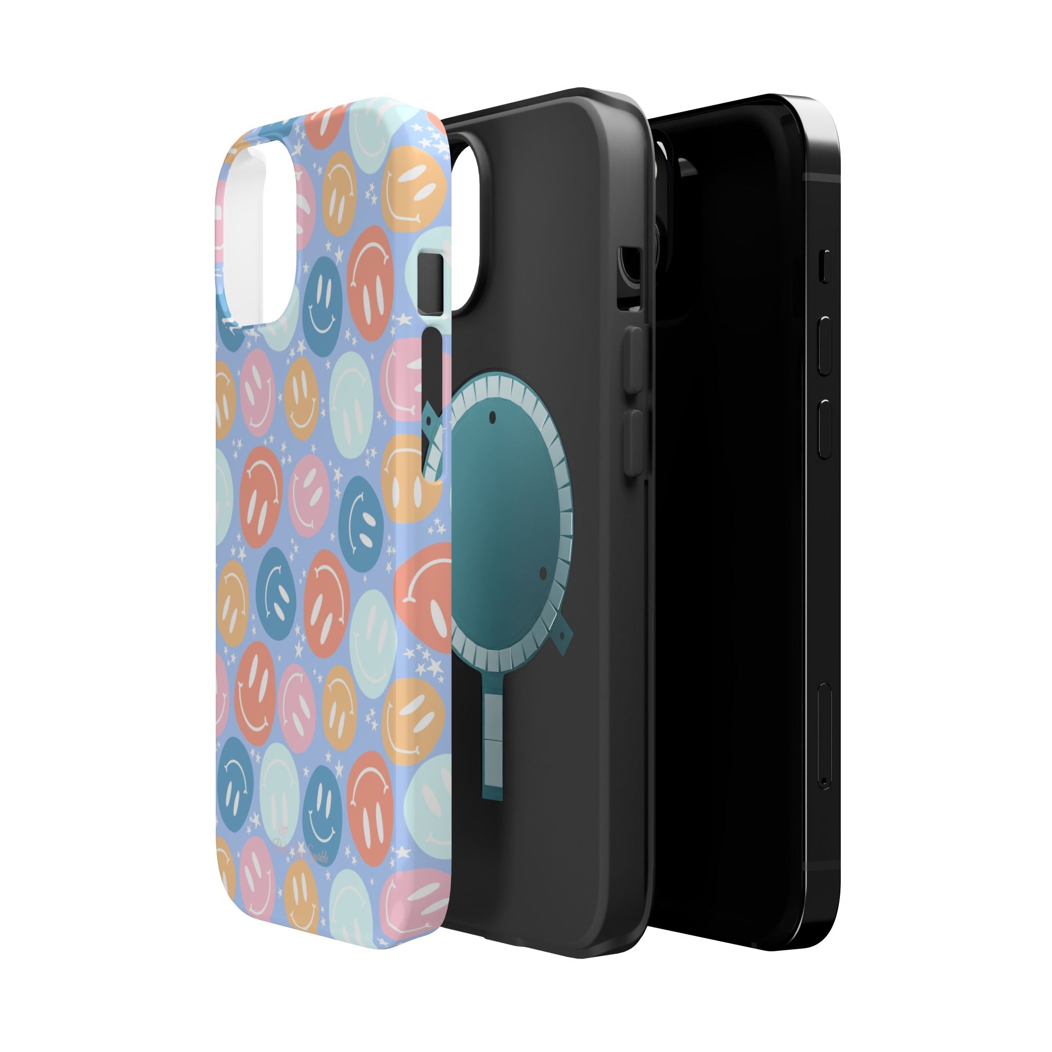 All Smiles Magnetic iPhone Case - Pastel Smiley Faces