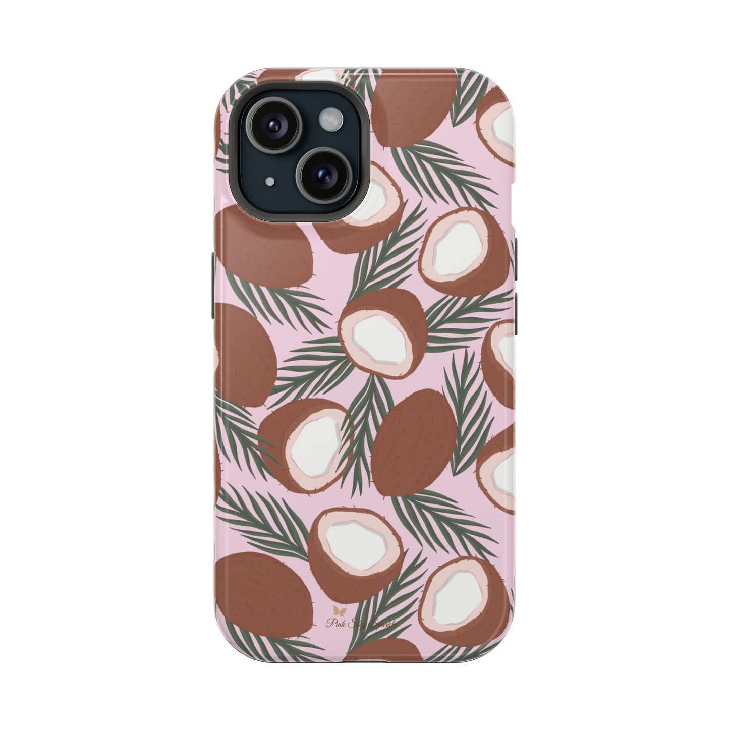 Funda magnética para iPhone con un encantador ramo de cocos