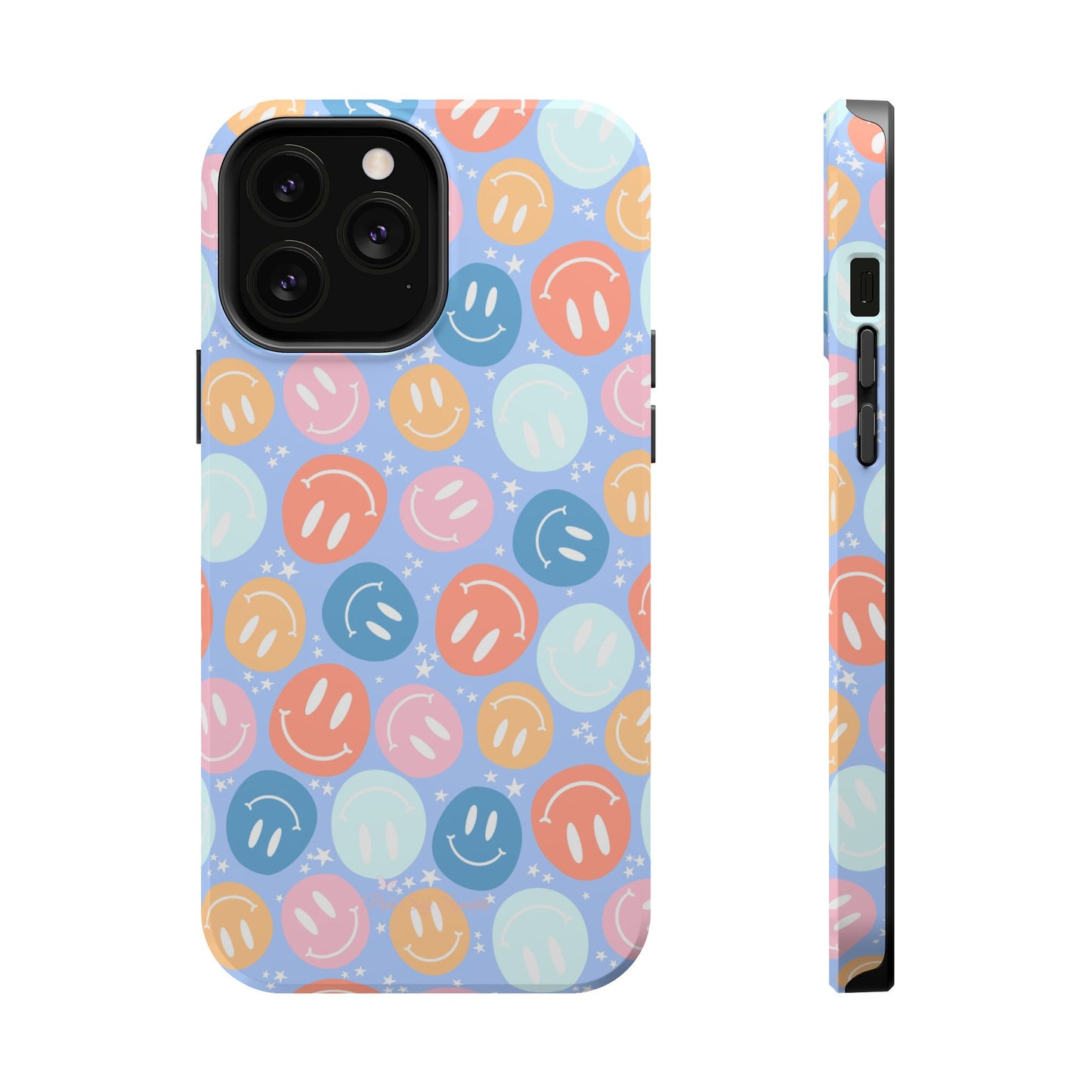 Funda magnética para iPhone All Smiles - Caras sonrientes pastel