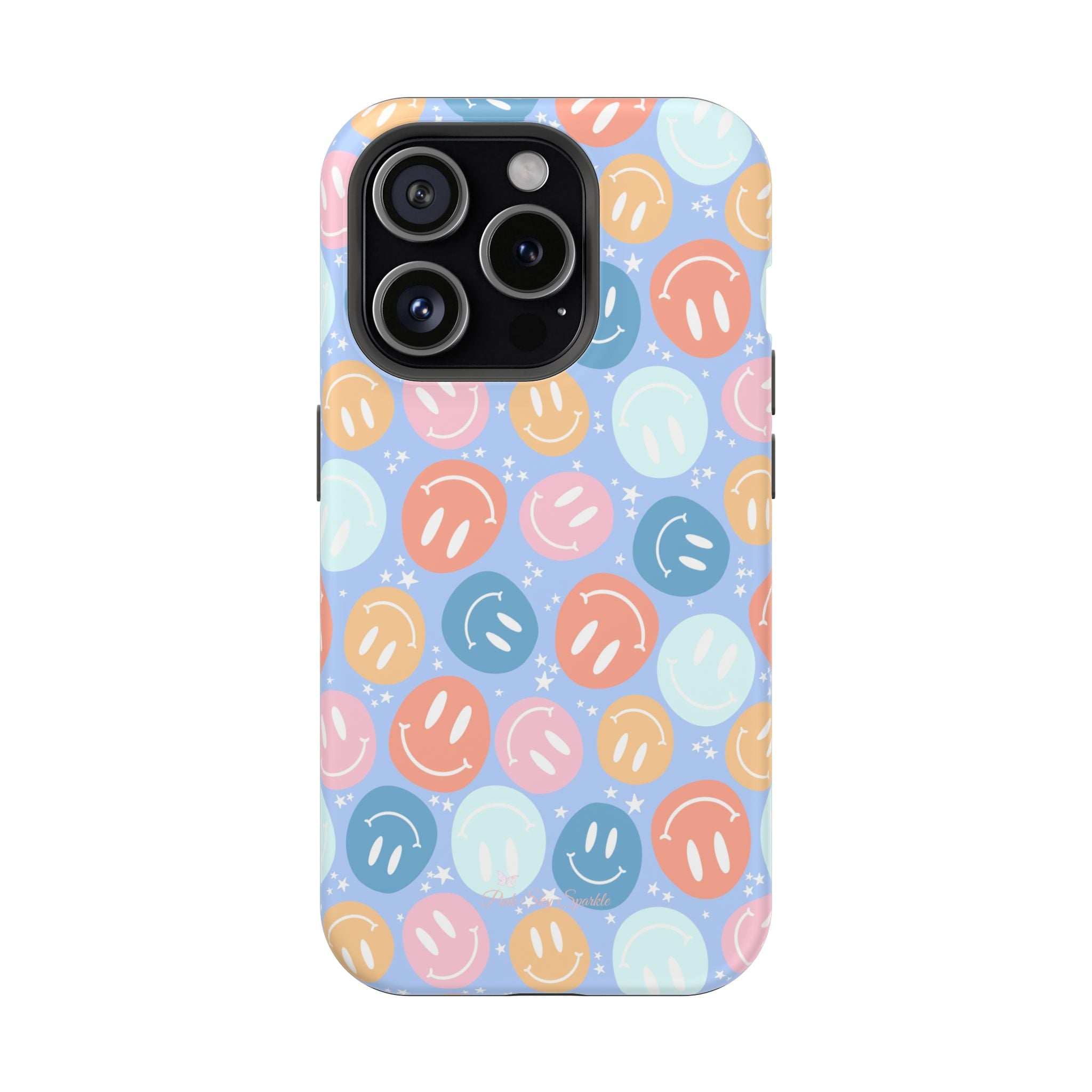 All Smiles Magnetic iPhone Case - Pastel Smiley Faces