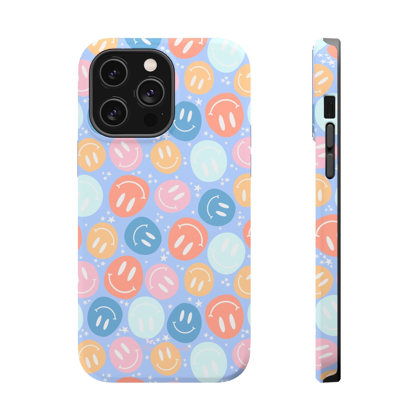 Funda magnética para iPhone All Smiles - Caras sonrientes pastel