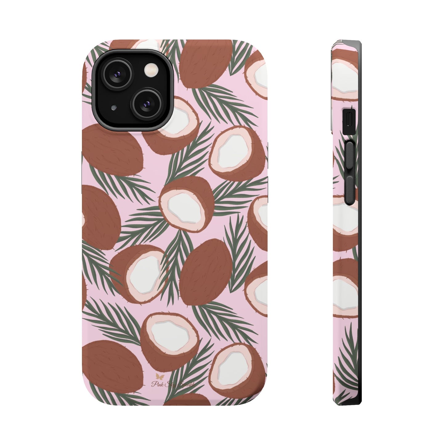 Funda magnética para iPhone con un encantador ramo de cocos