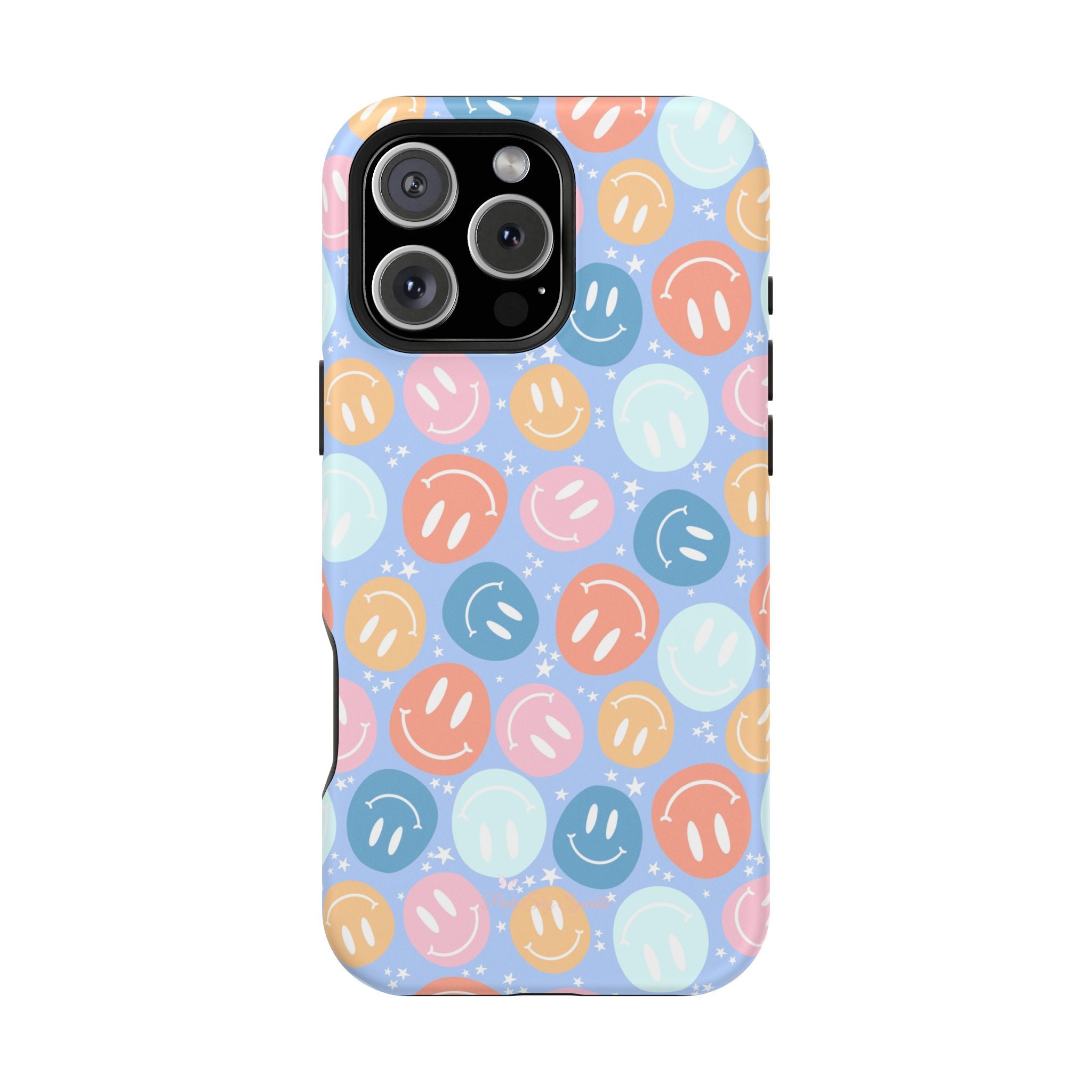 All Smiles Magnetic iPhone Case - Pastel Smiley Faces