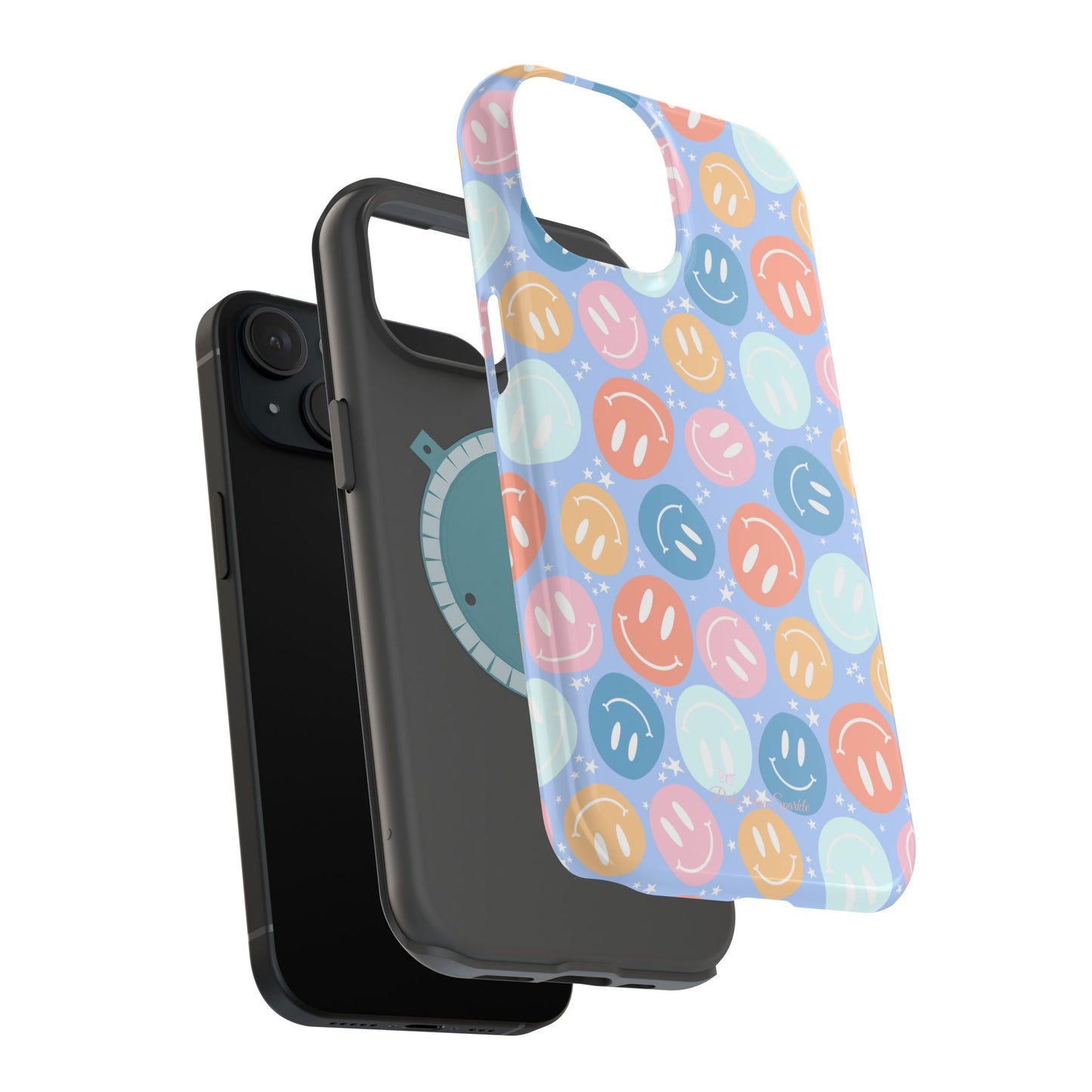 Funda magnética para iPhone All Smiles - Caras sonrientes pastel