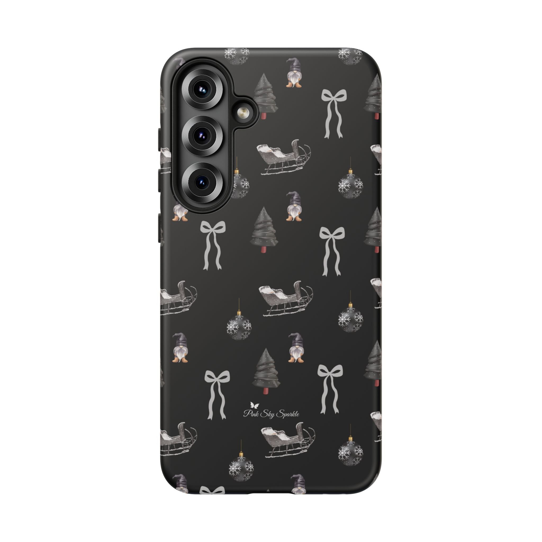 Sleigh in Grey Samsung Galaxy Phone Case – Chic Monochrome Christmas Edition