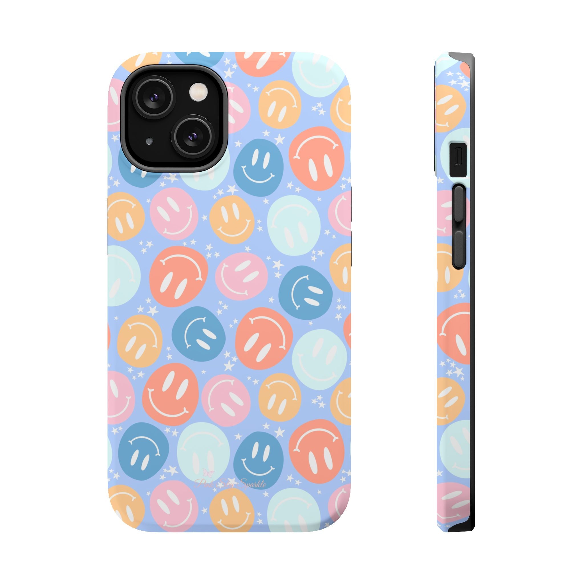 All Smiles Magnetic iPhone Case - Pastel Smiley Faces