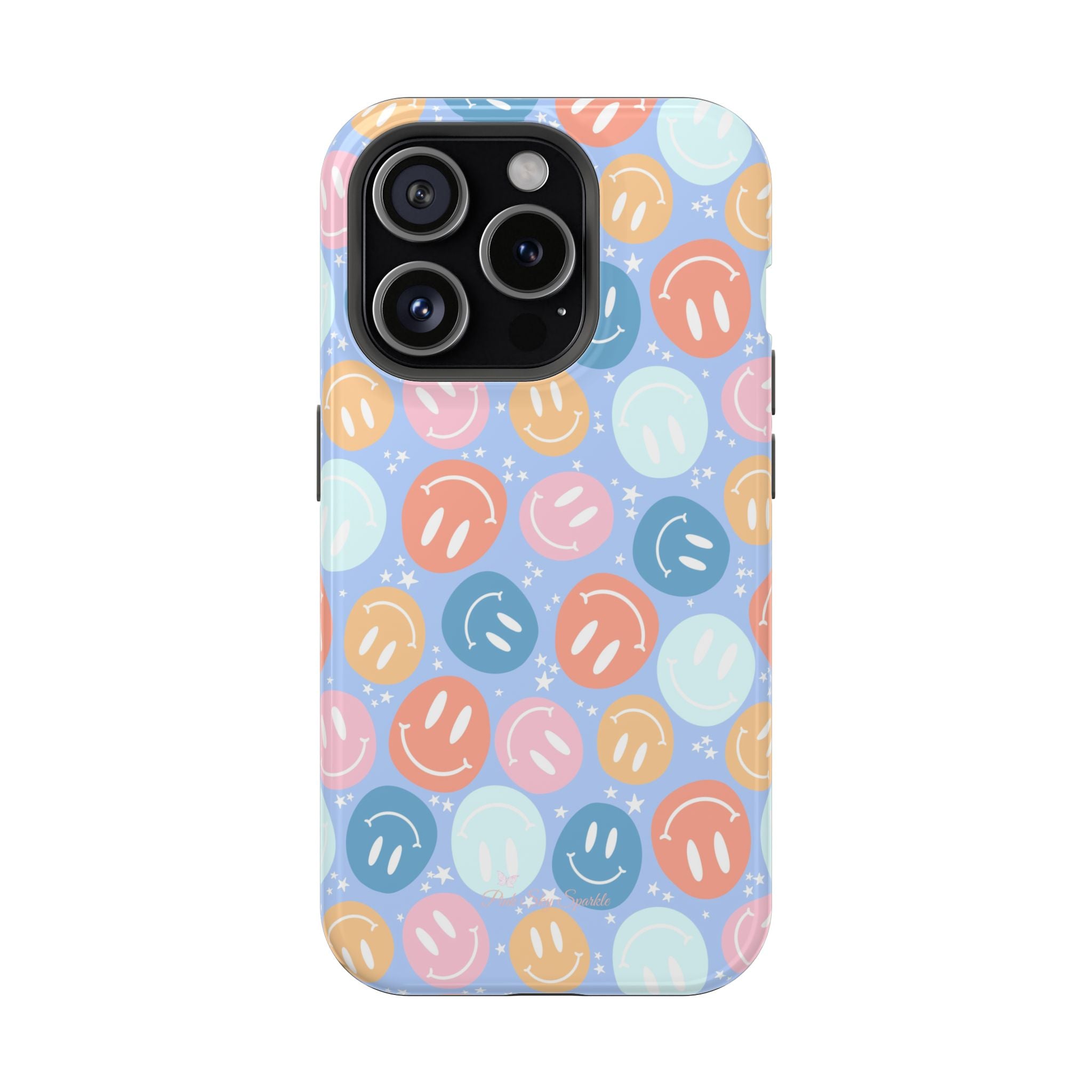 All Smiles Magnetic iPhone Case - Pastel Smiley Faces