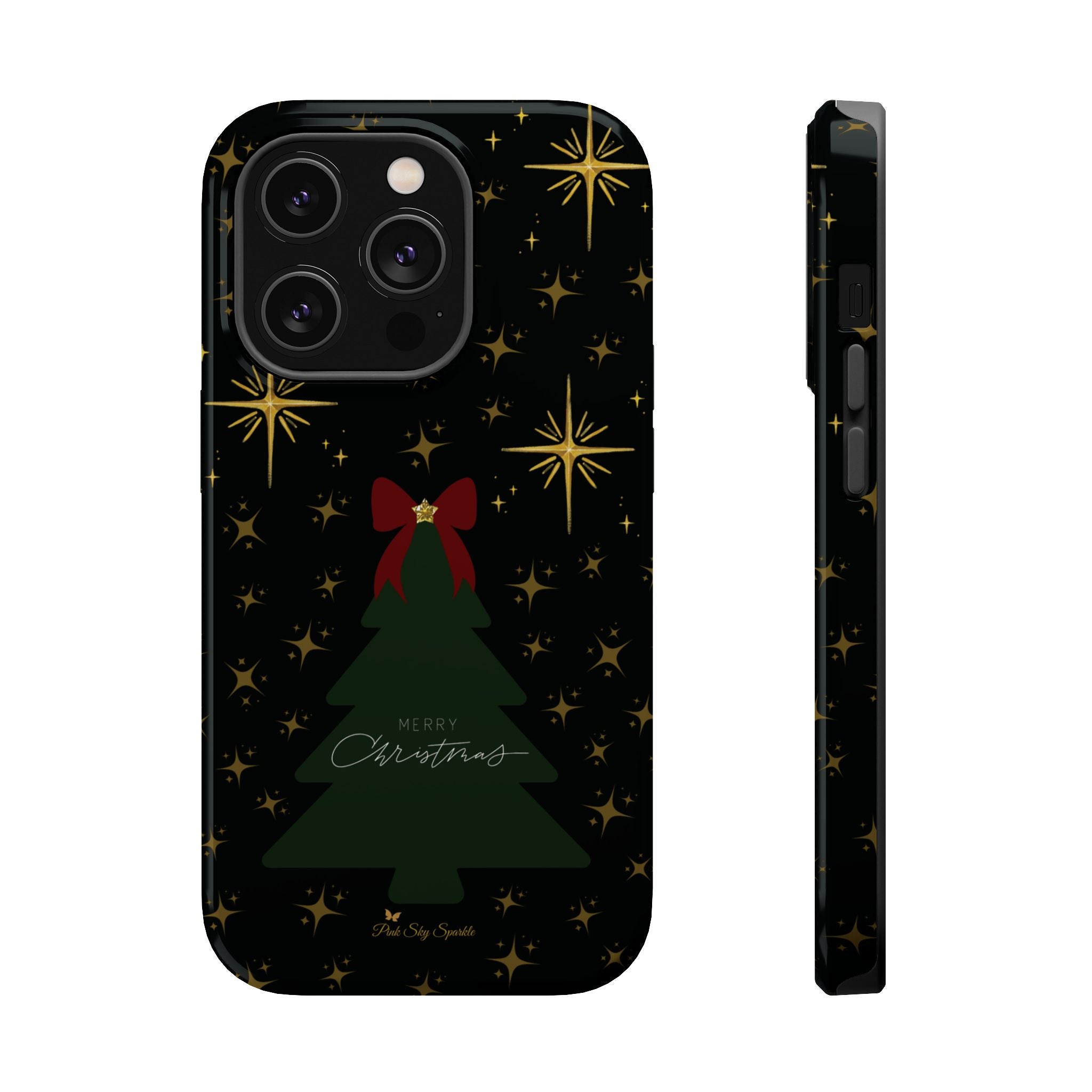 Starry Night Magnetic iPhone Case - Black Aesthetic Christmas Phone Cover