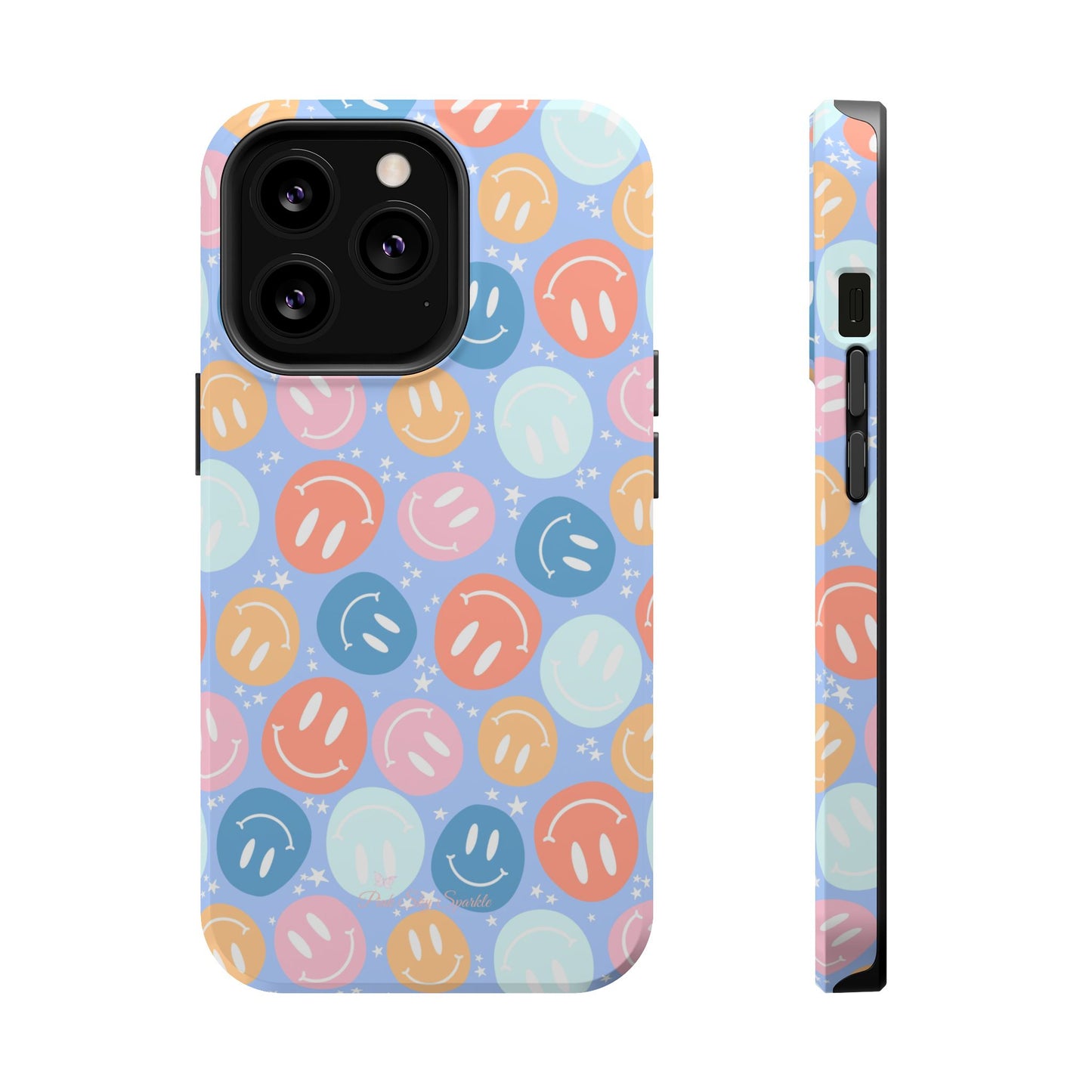 Funda magnética para iPhone All Smiles - Caras sonrientes pastel