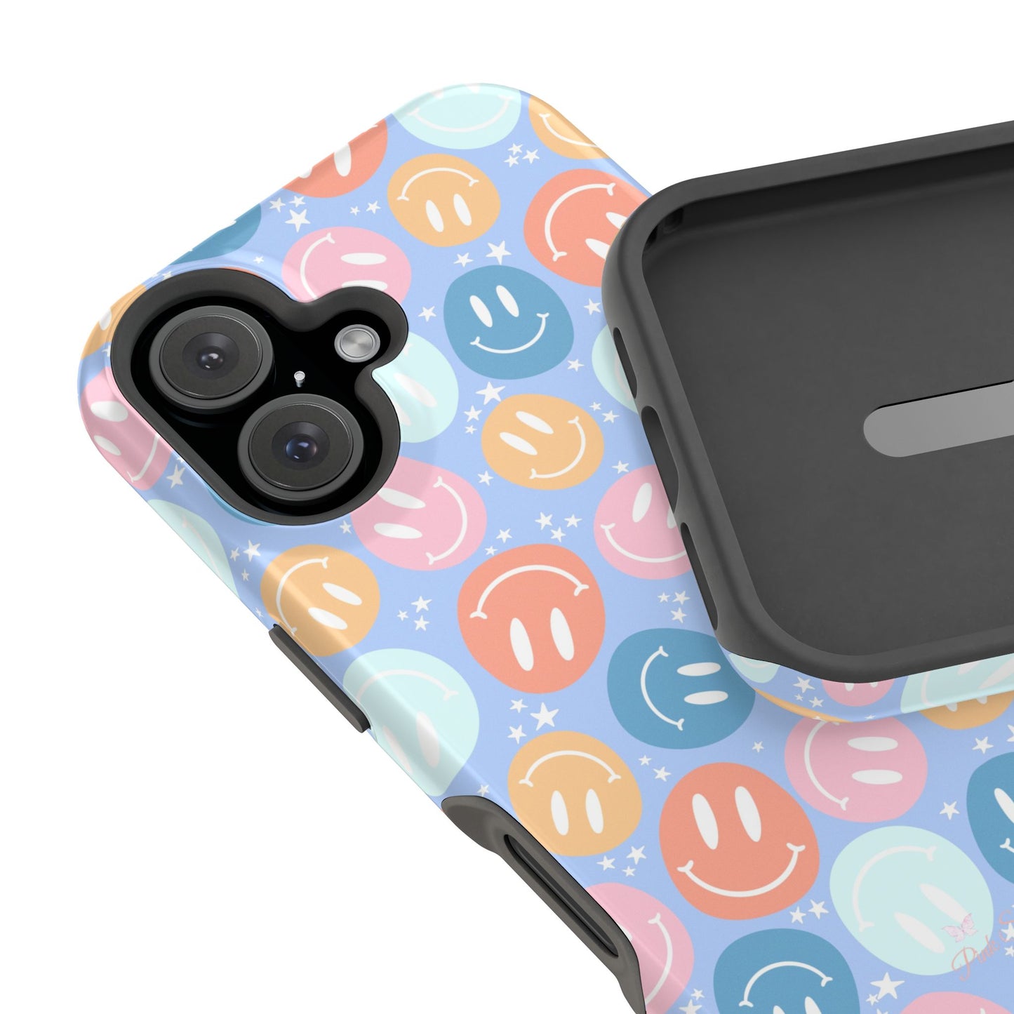 Funda magnética para iPhone All Smiles - Caras sonrientes pastel