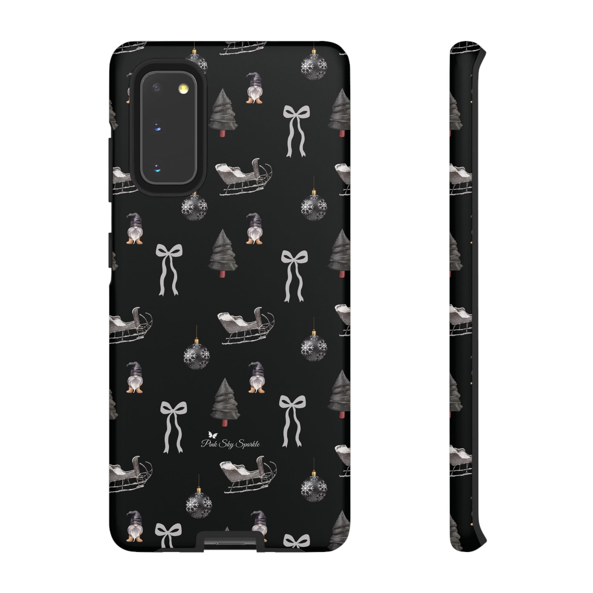 Sleigh in Grey Samsung Galaxy Phone Case – Chic Monochrome Christmas Edition
