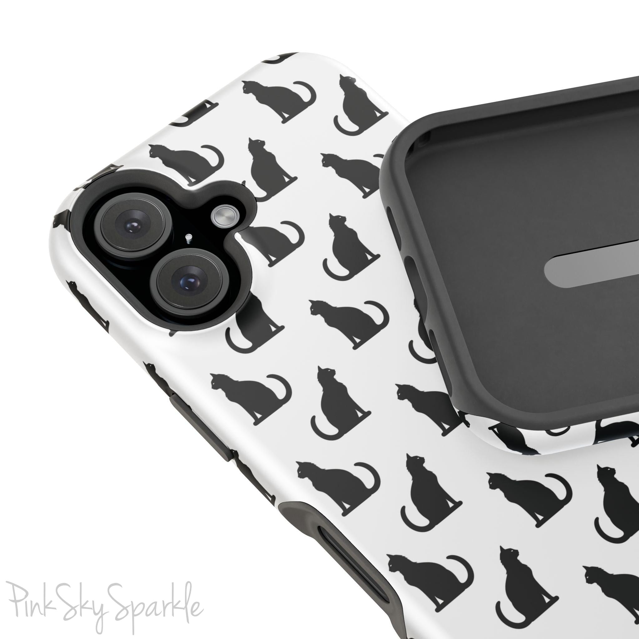 Black Cat Magnetic Tough iPhone Case