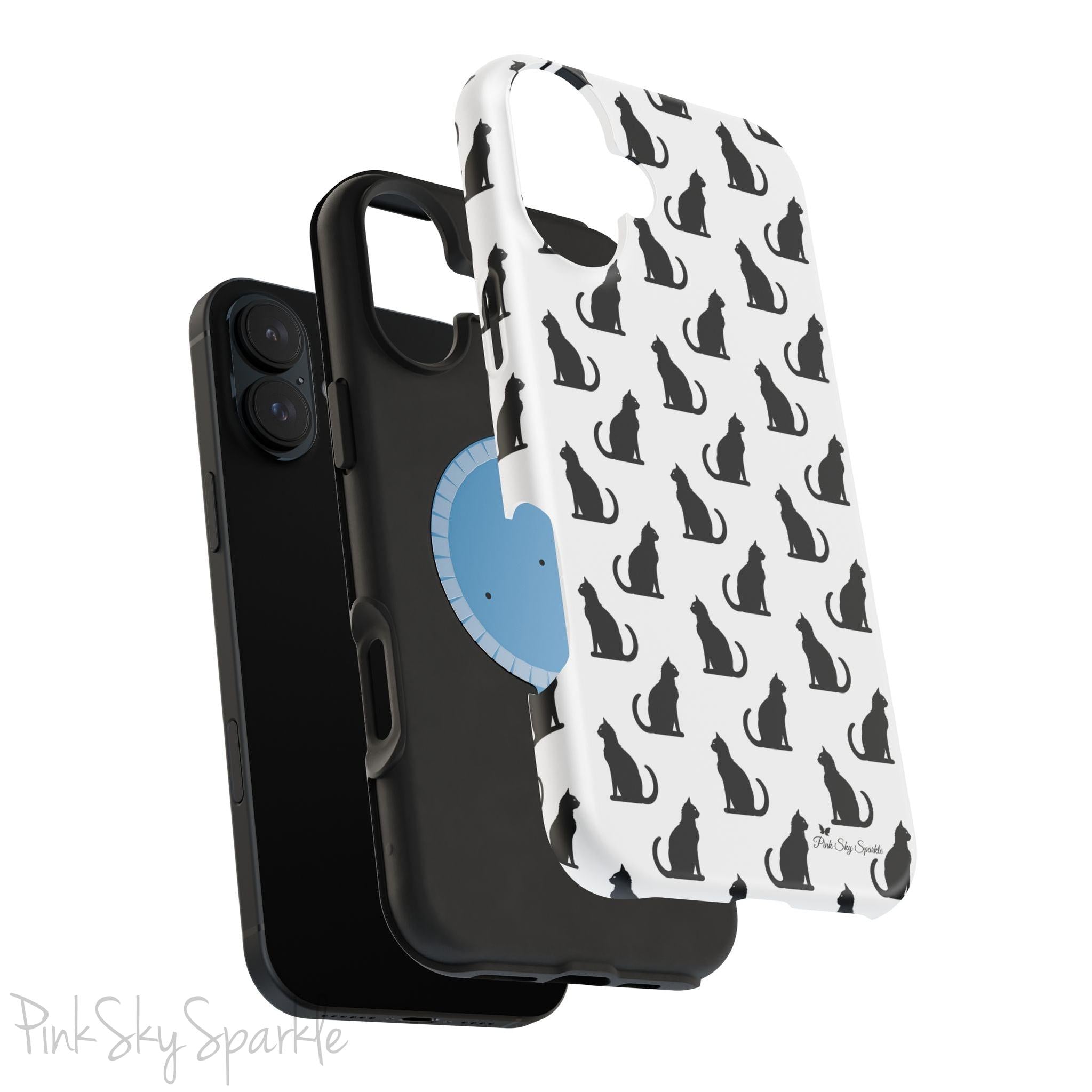 Black Cat Magnetic Tough iPhone Case