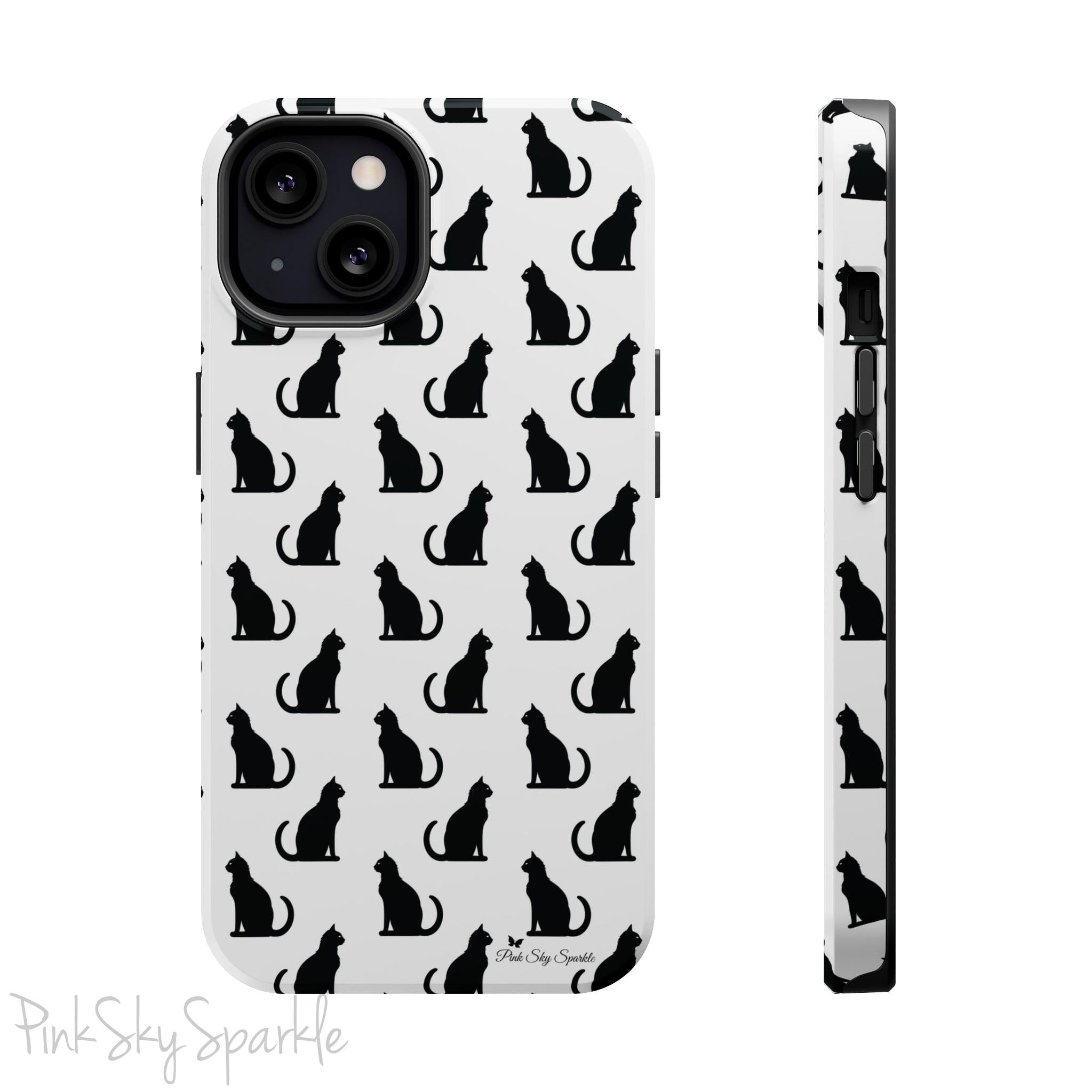 Black Cat Magnetic Tough iPhone Case