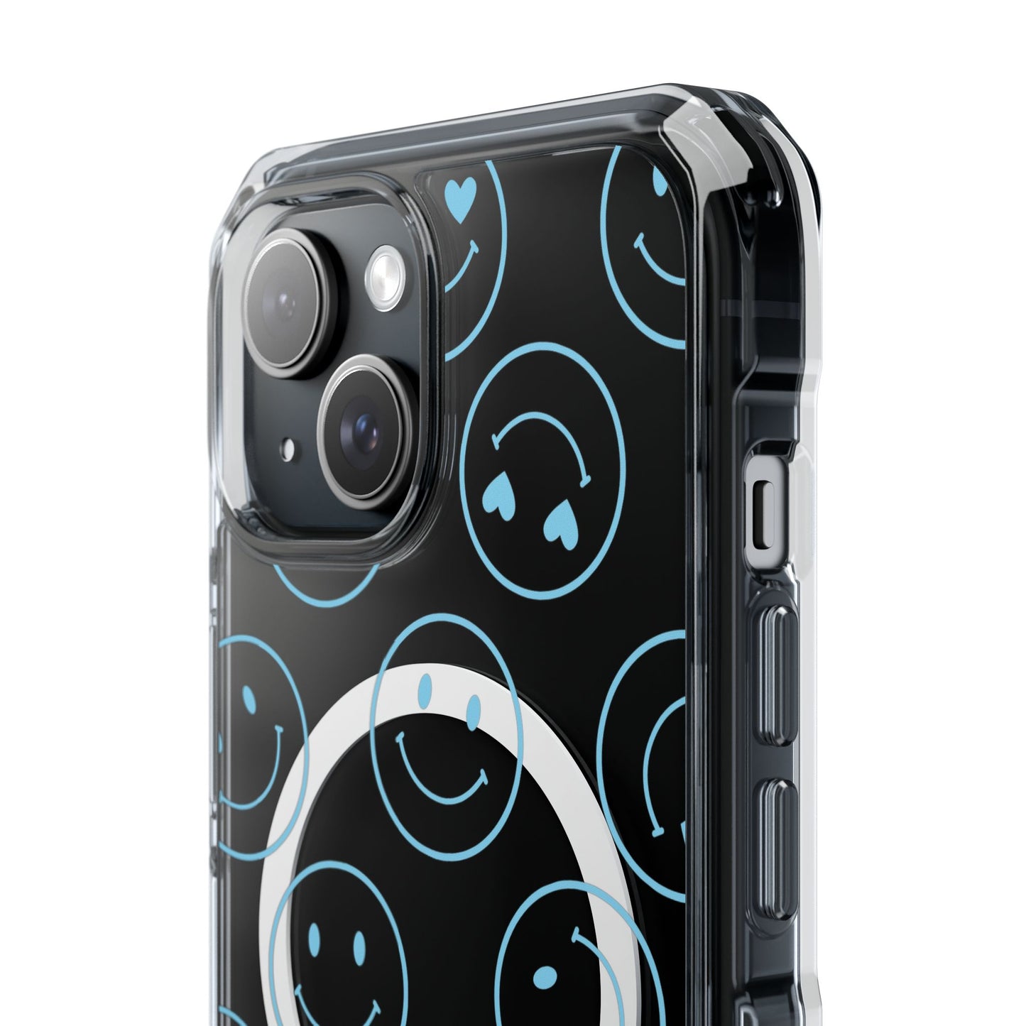 Blue Smilies Magnetic Clear Impact iPhone Case