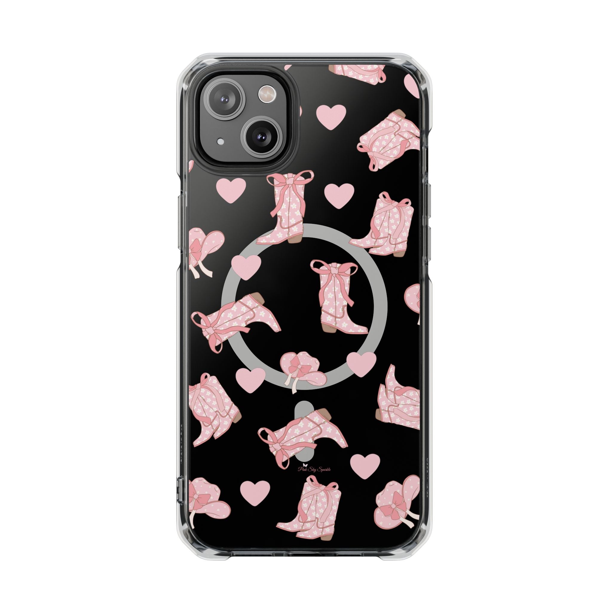 Boots and Hearts Magnetic Clear Impact iPhone Case